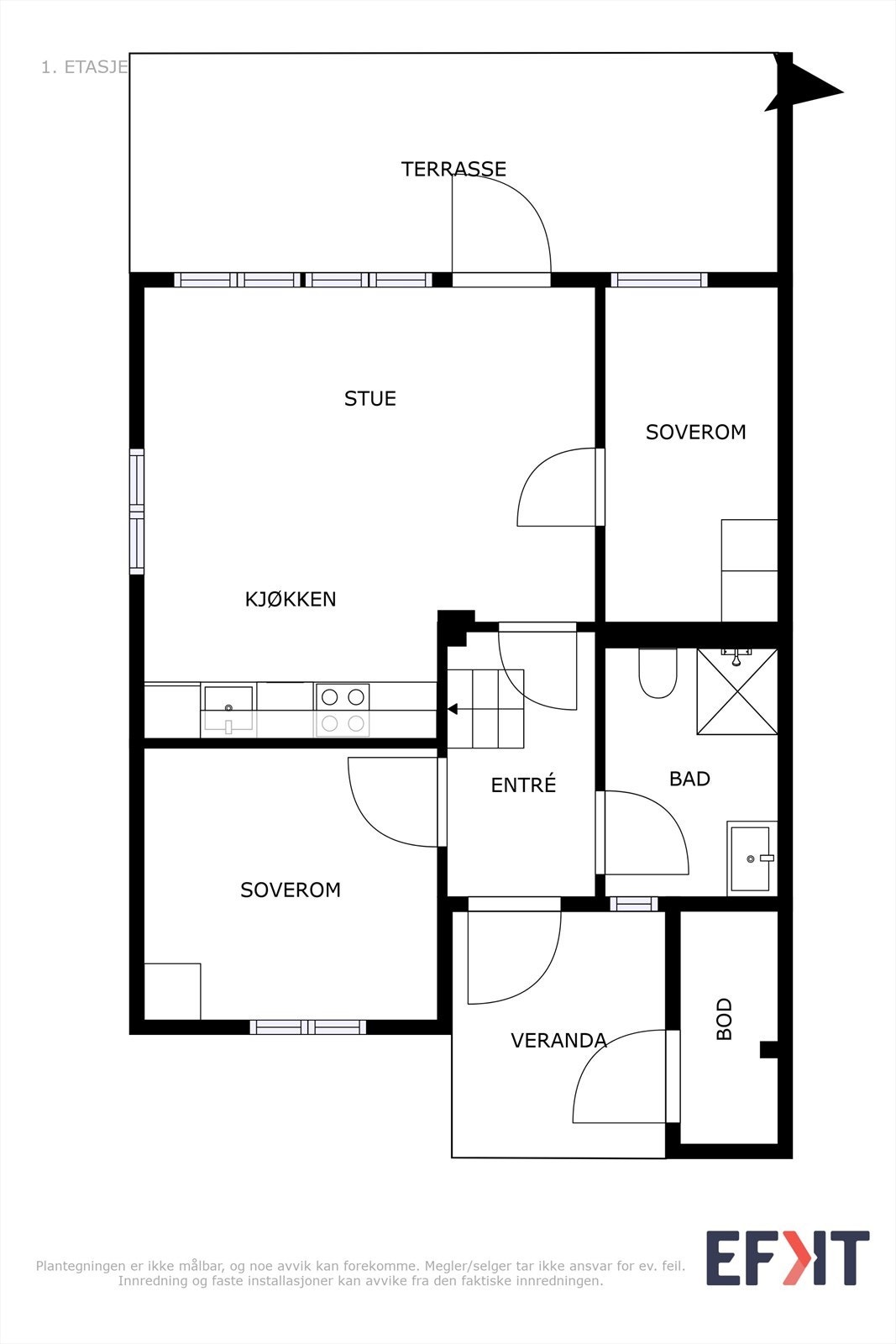 Plantegning 1. etasje Galleribilde