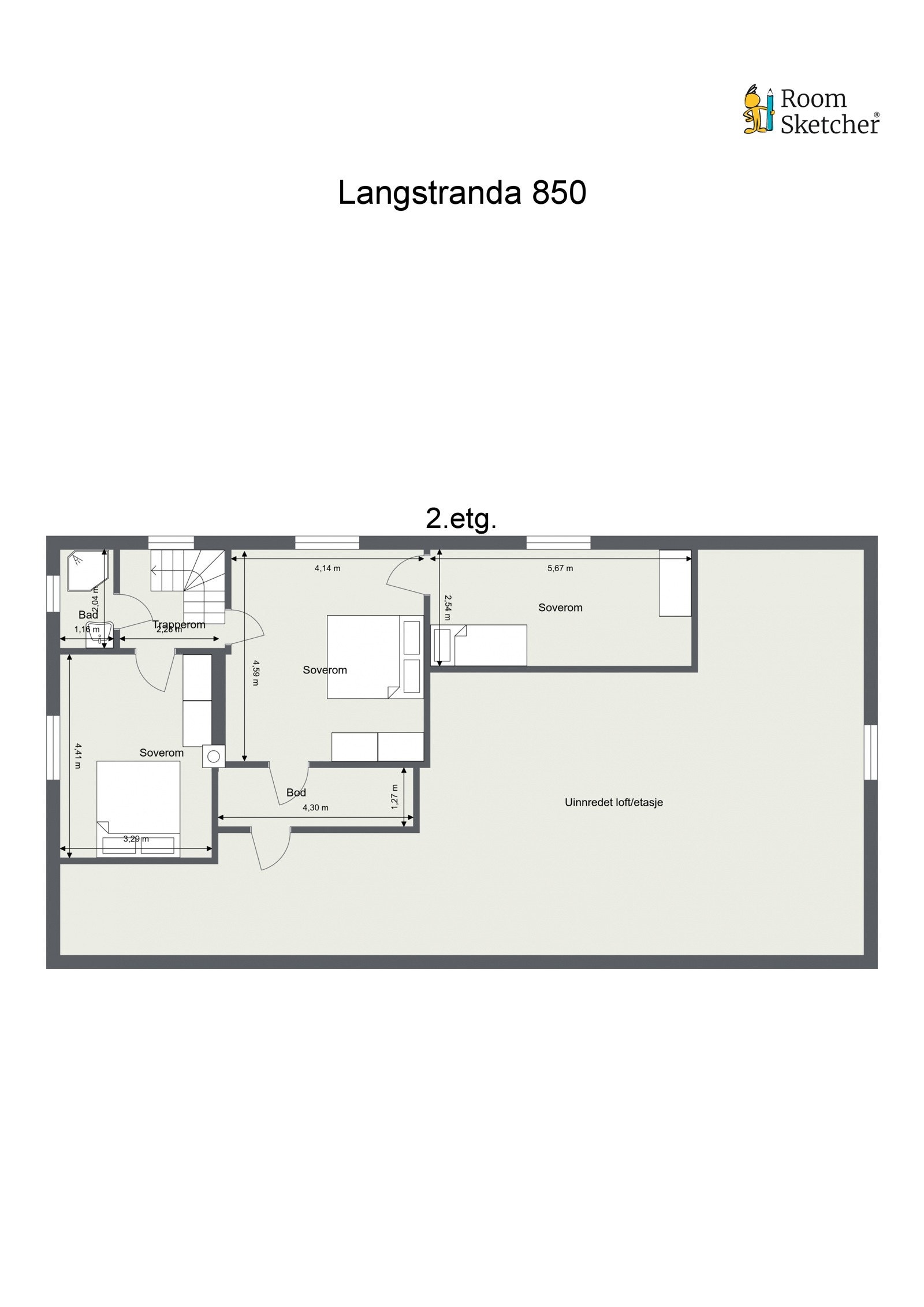 Plantegning 2. etasje Galleribilde