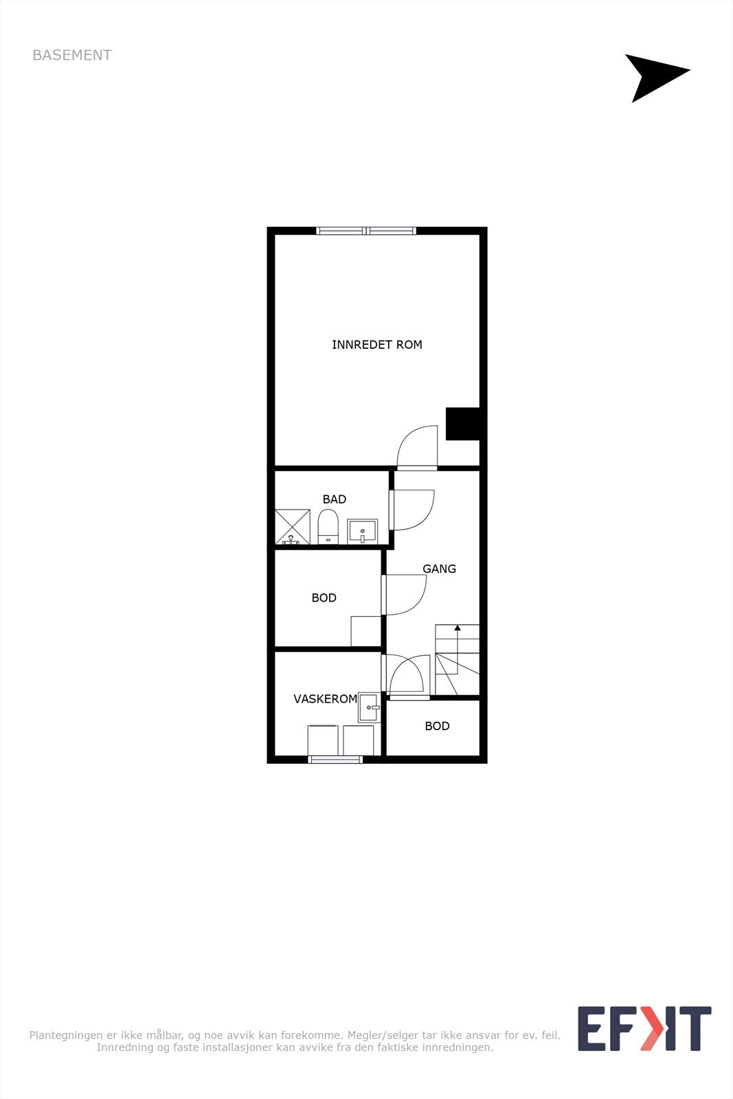 Innholdsrik underetasje som gir deg god plass for lagring. Galleribilde