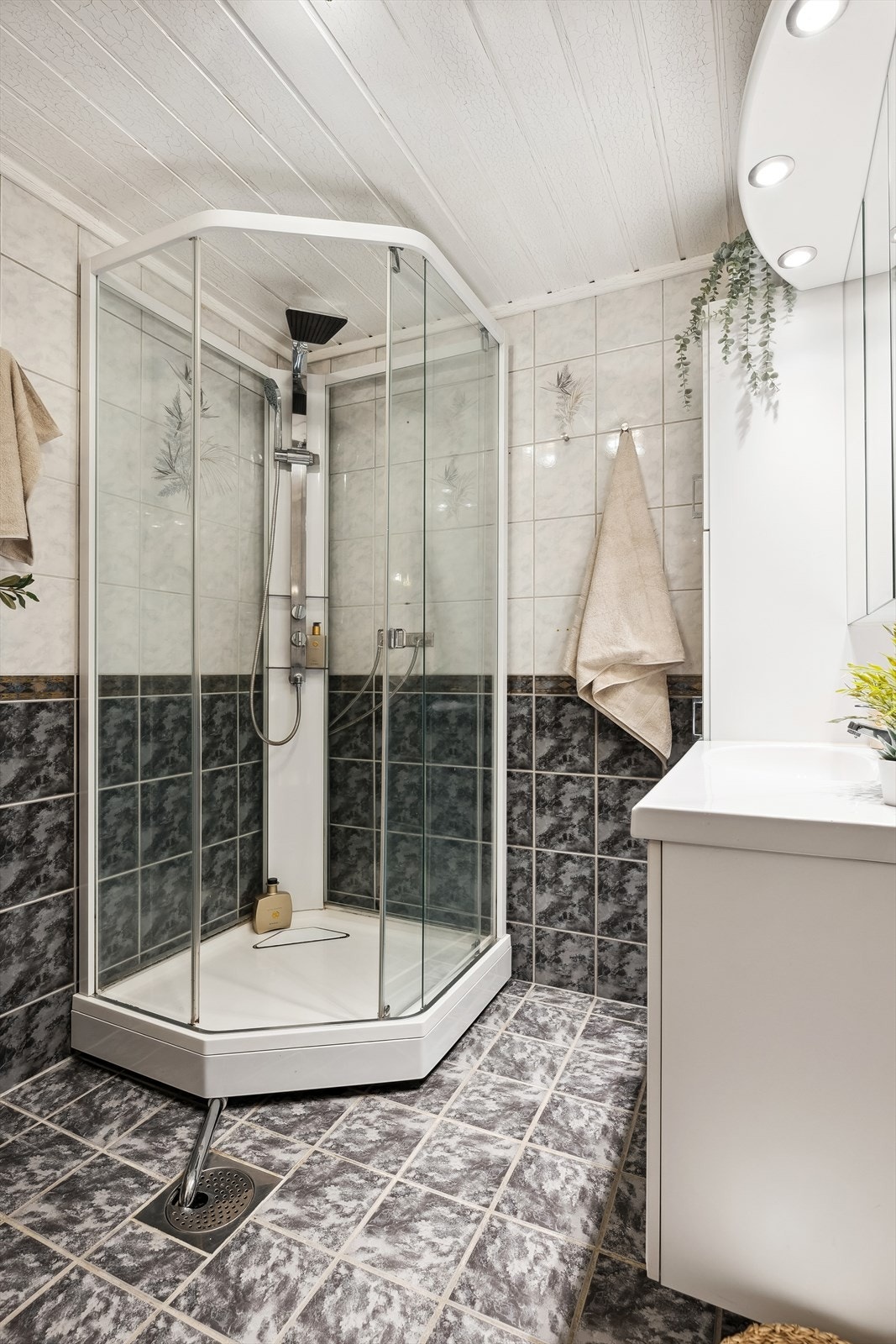 Dusjkabinett er alltid en sikkerhet med tanke på lekkasjer. Galleribilde