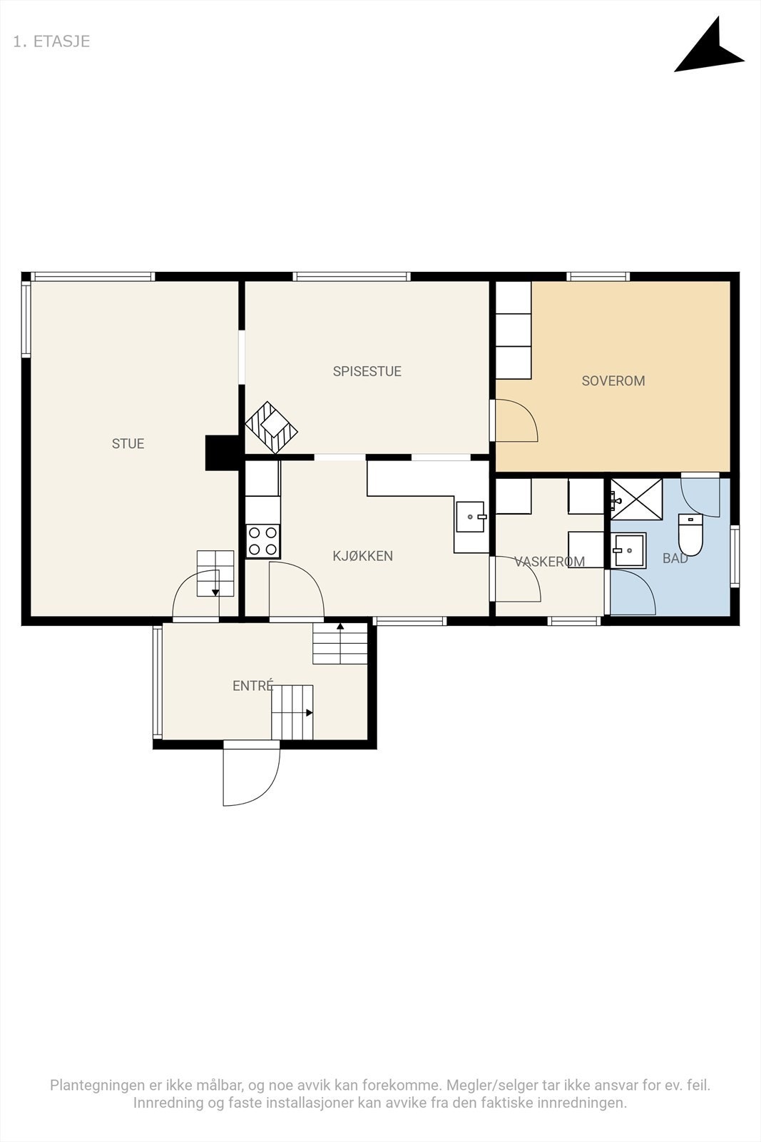 Plantegning 1. etasje. Galleribilde