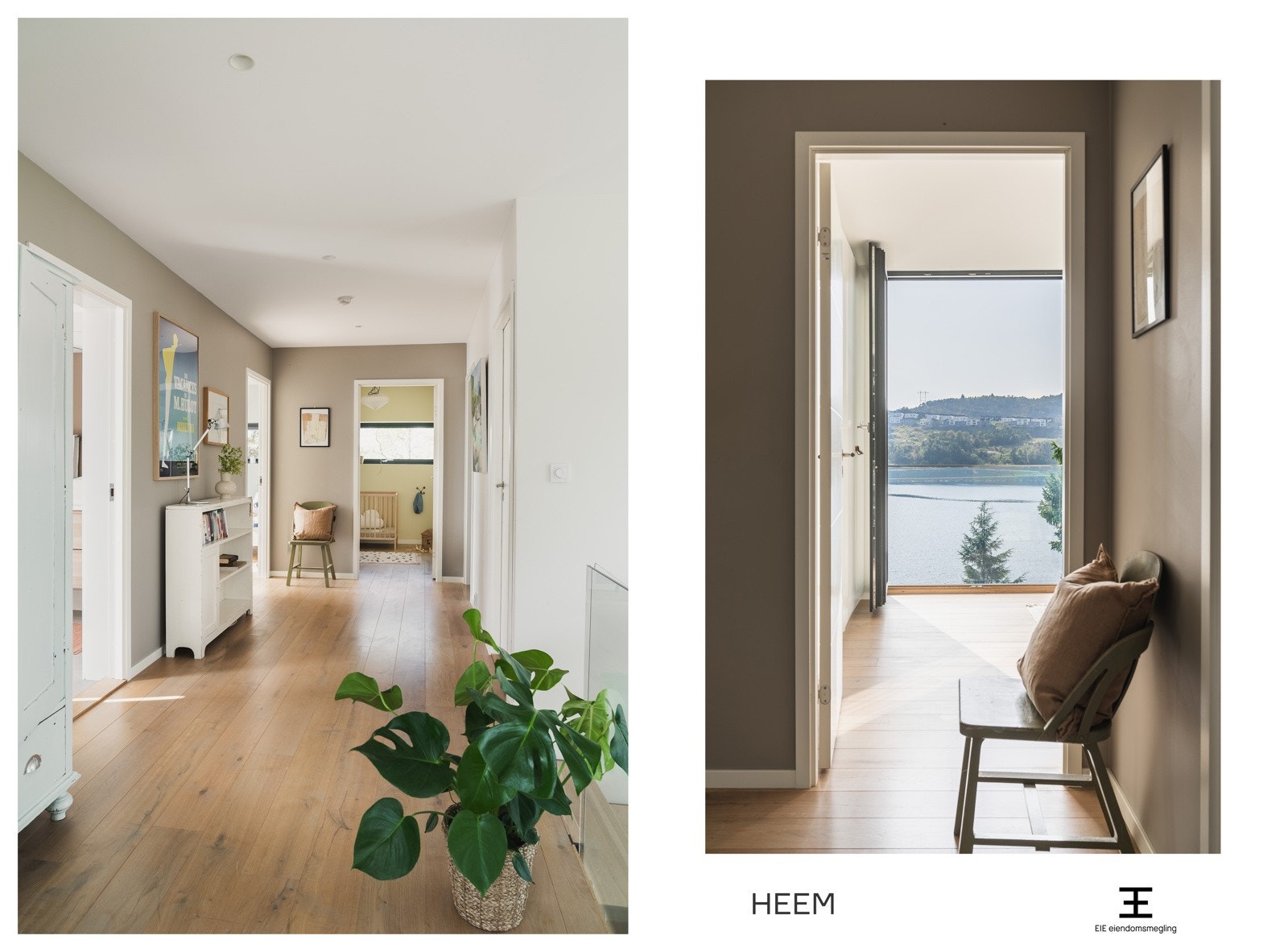 Her finner du fire soverom, hvor alle er av god størrelse og praktisk plassert med enkel tilkomst til badene i samme etasje. Galleribilde