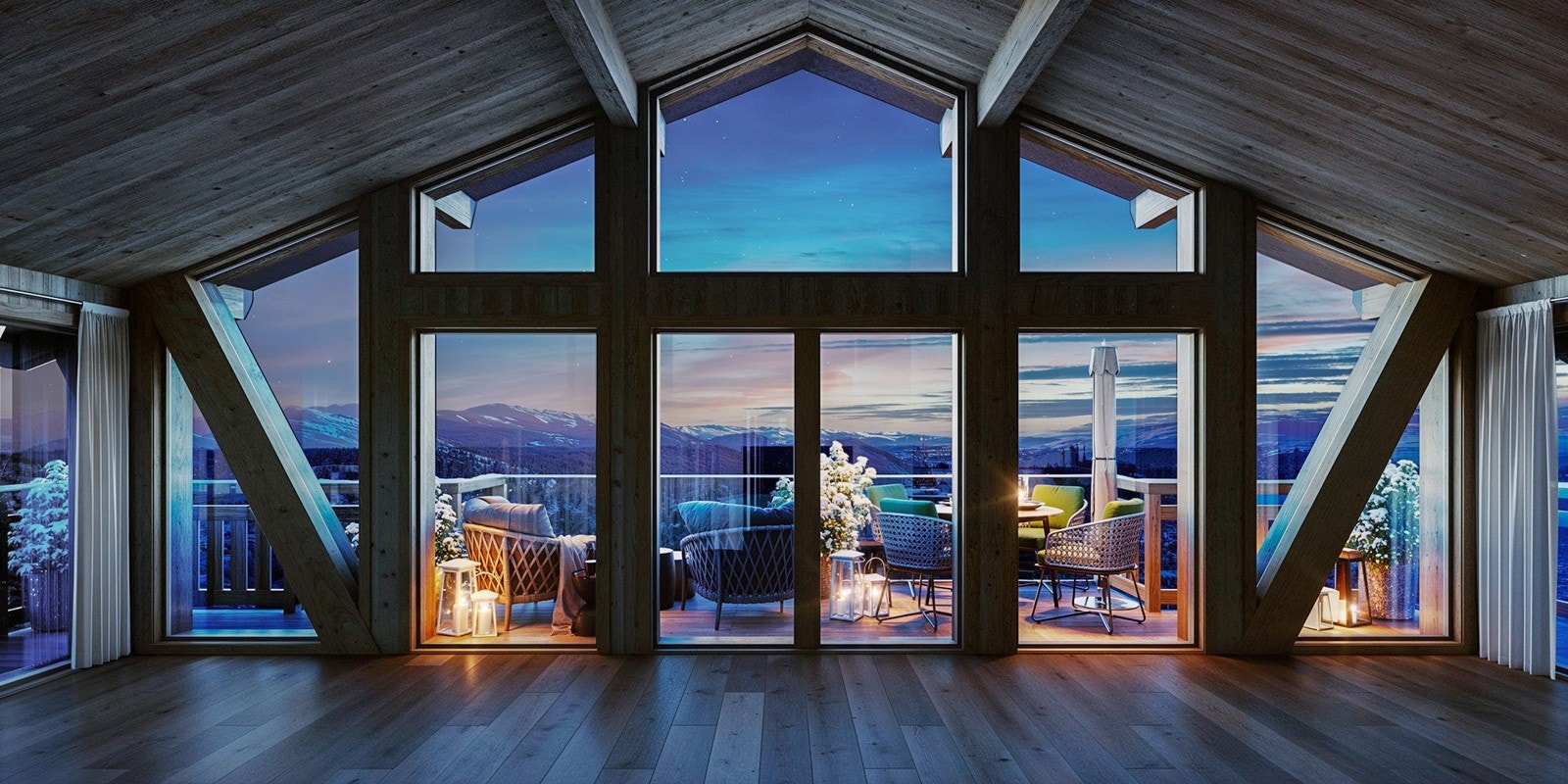 Utsikt innenifra hytta Galleribilde