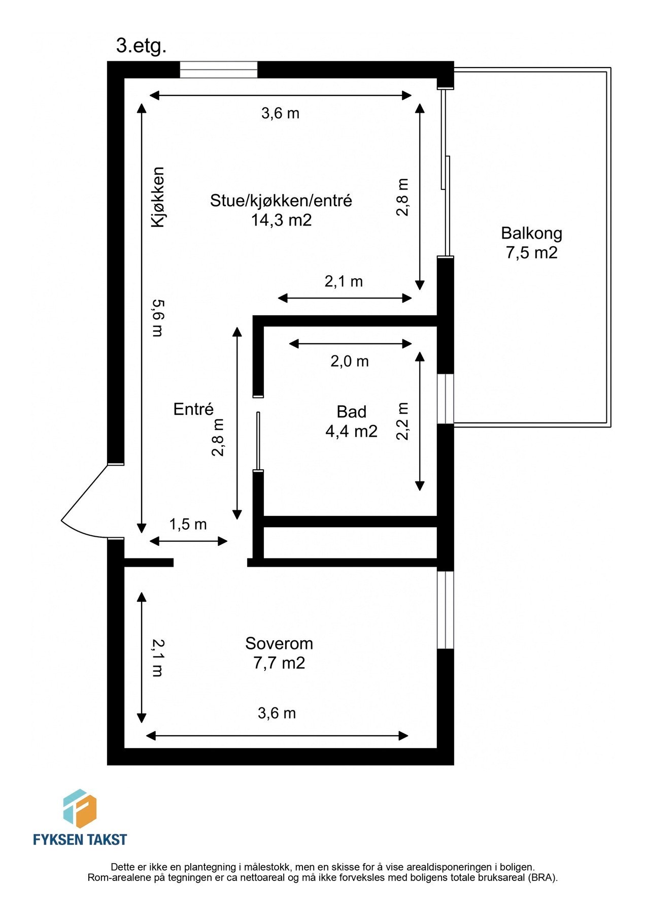 Målsatt planskisse. Galleribilde