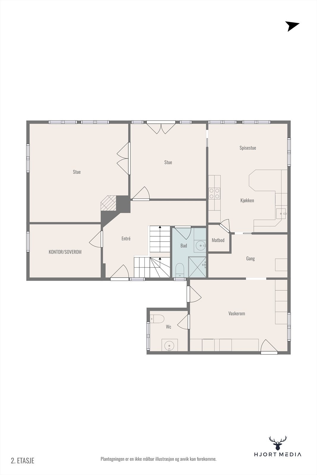 Plantegning hovedetasjen Galleribilde