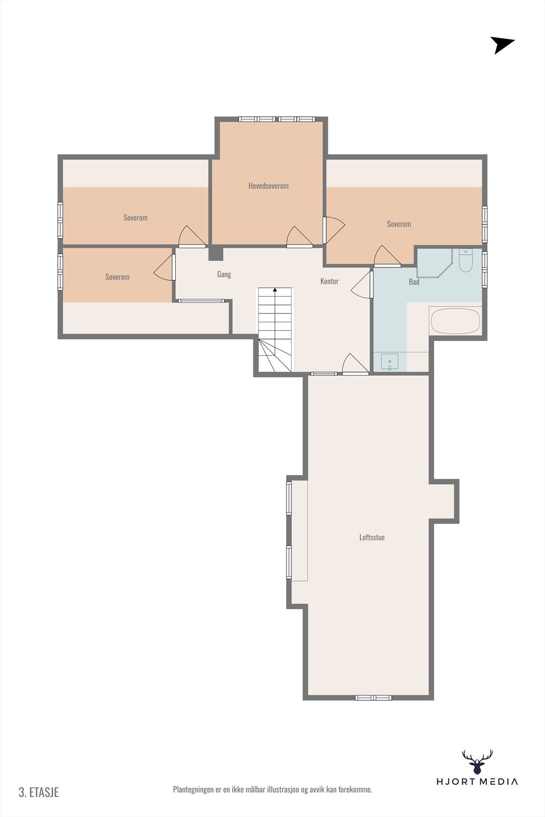 Plantegning loftsetasjen Galleribilde