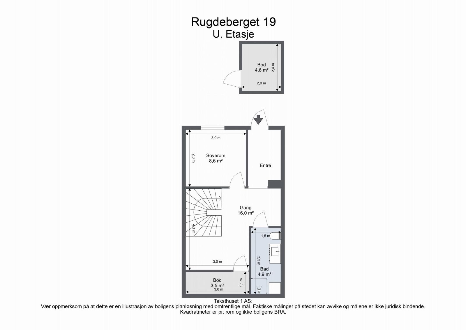 Planskisse underetasje og inngangsparti. Galleribilde