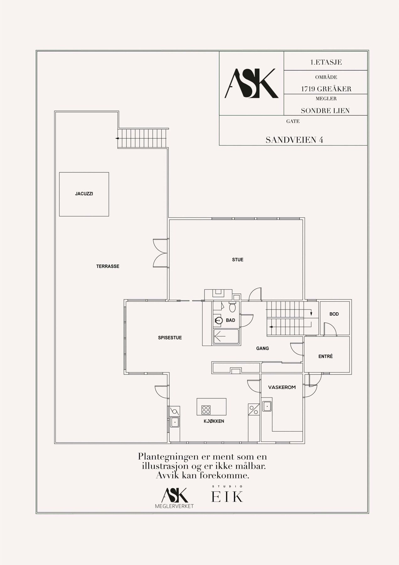 Plantegning 1. etasje Galleribilde