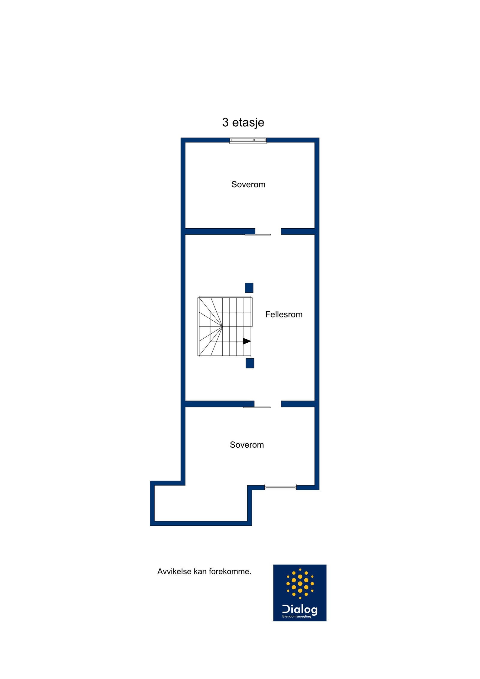 Planillustrasjon loftsetasje - loftsetasjen er innredet i 2013 Galleribilde