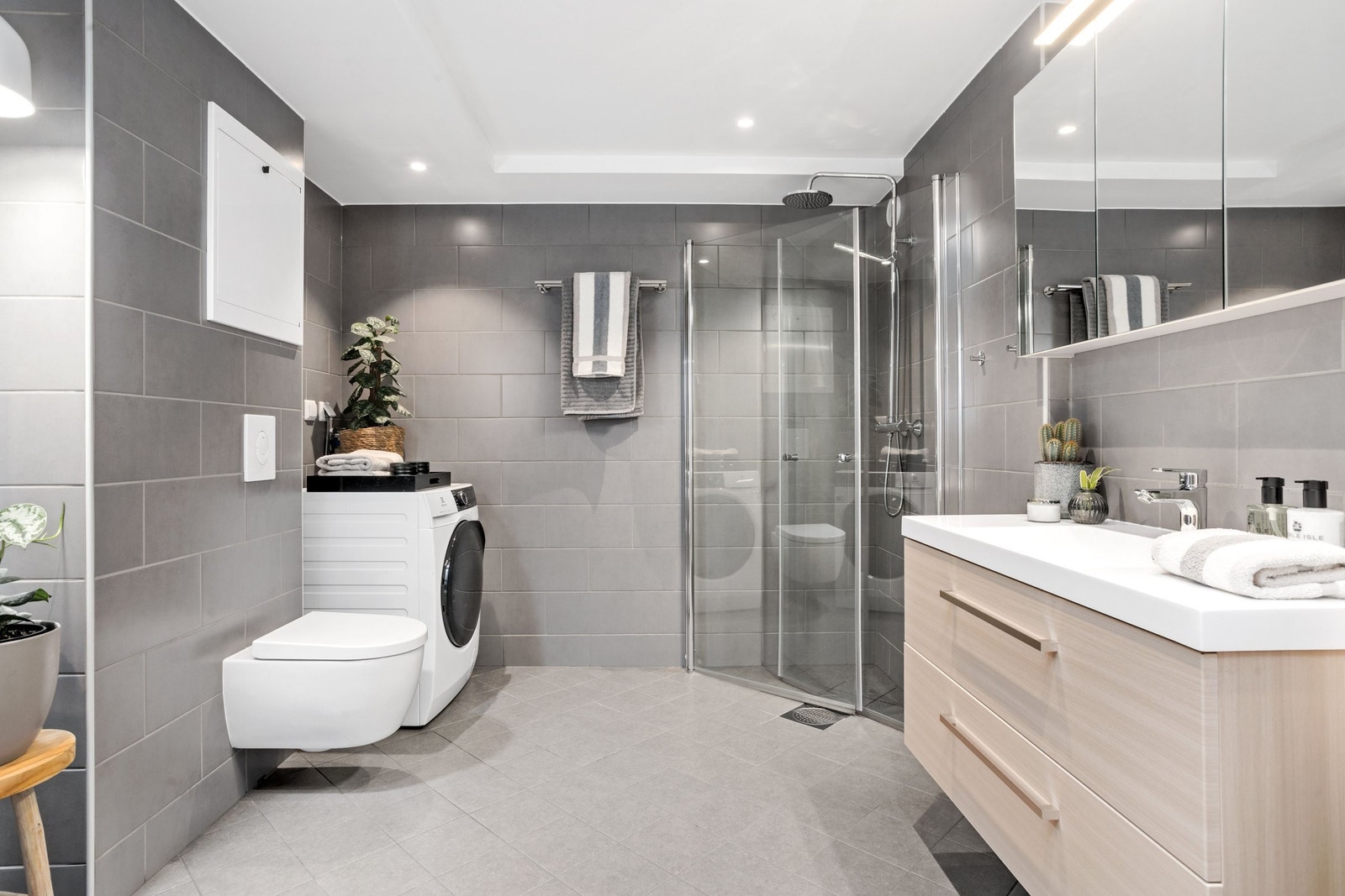 Badet ble pusset opp i regi av borettslaget i 2023 og har TG1 på alle punkter. Galleribilde