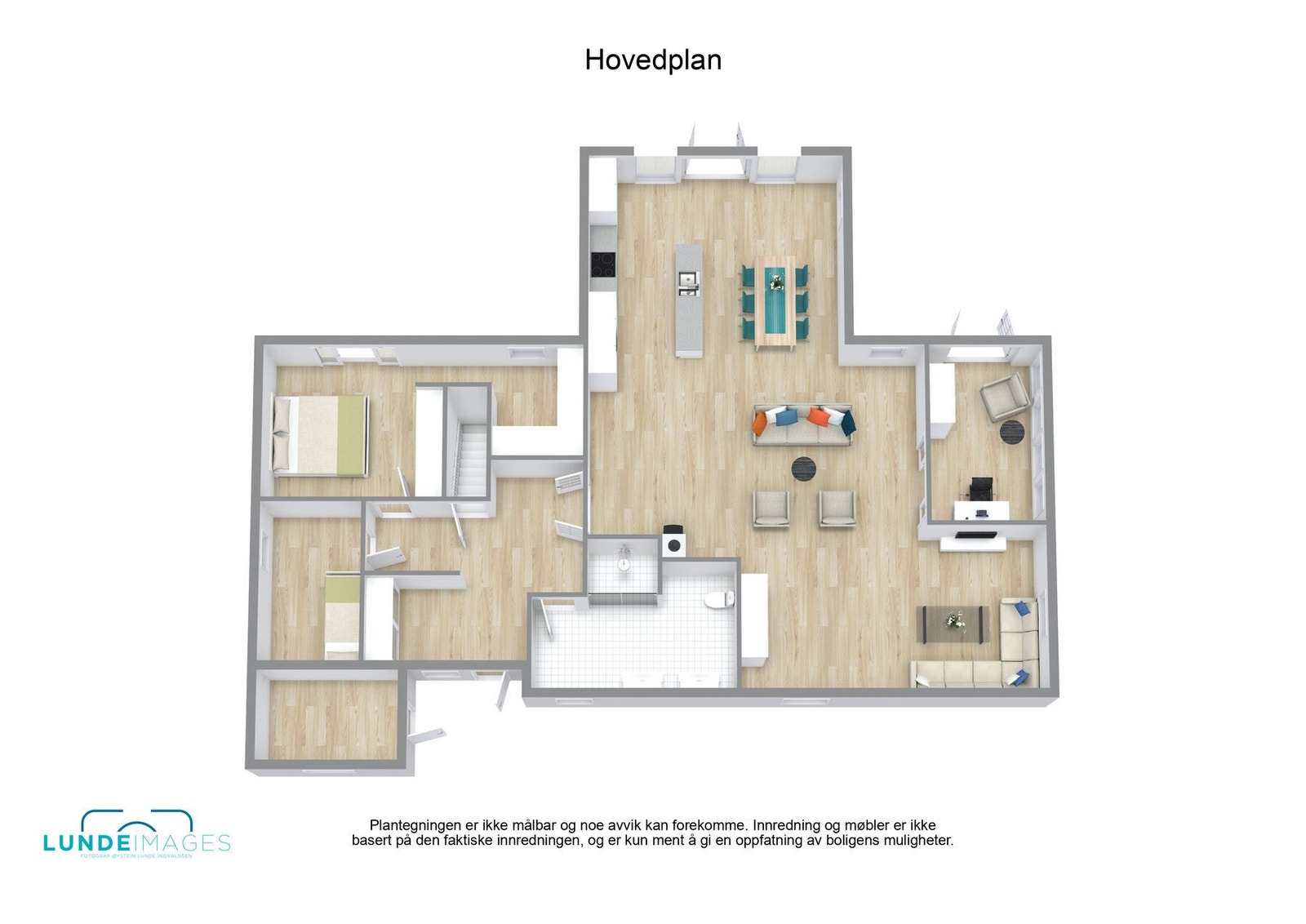 Plantegning hovedplan 3D - ikke målbar Galleribilde