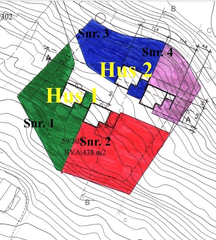 Oversikt over bruksareal til kvar enkelt seksjon Galleribilde