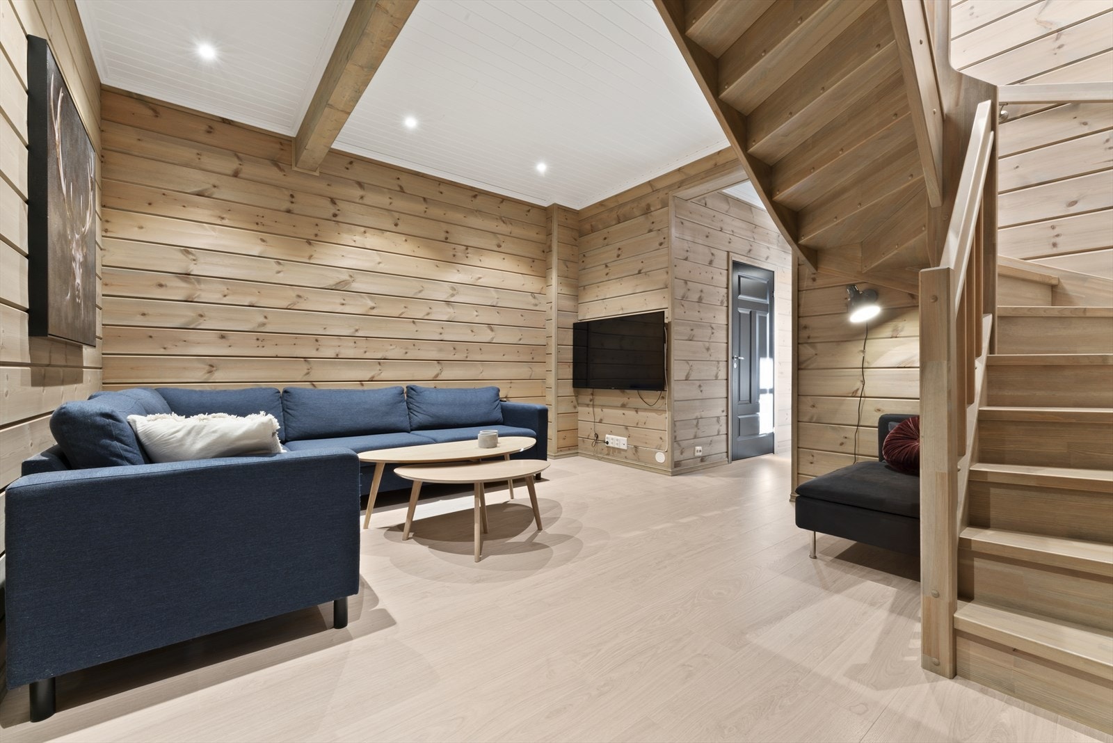 Kjellerstue/Trapperom. Dør til teknisk rom i bakgrunnen Galleribilde