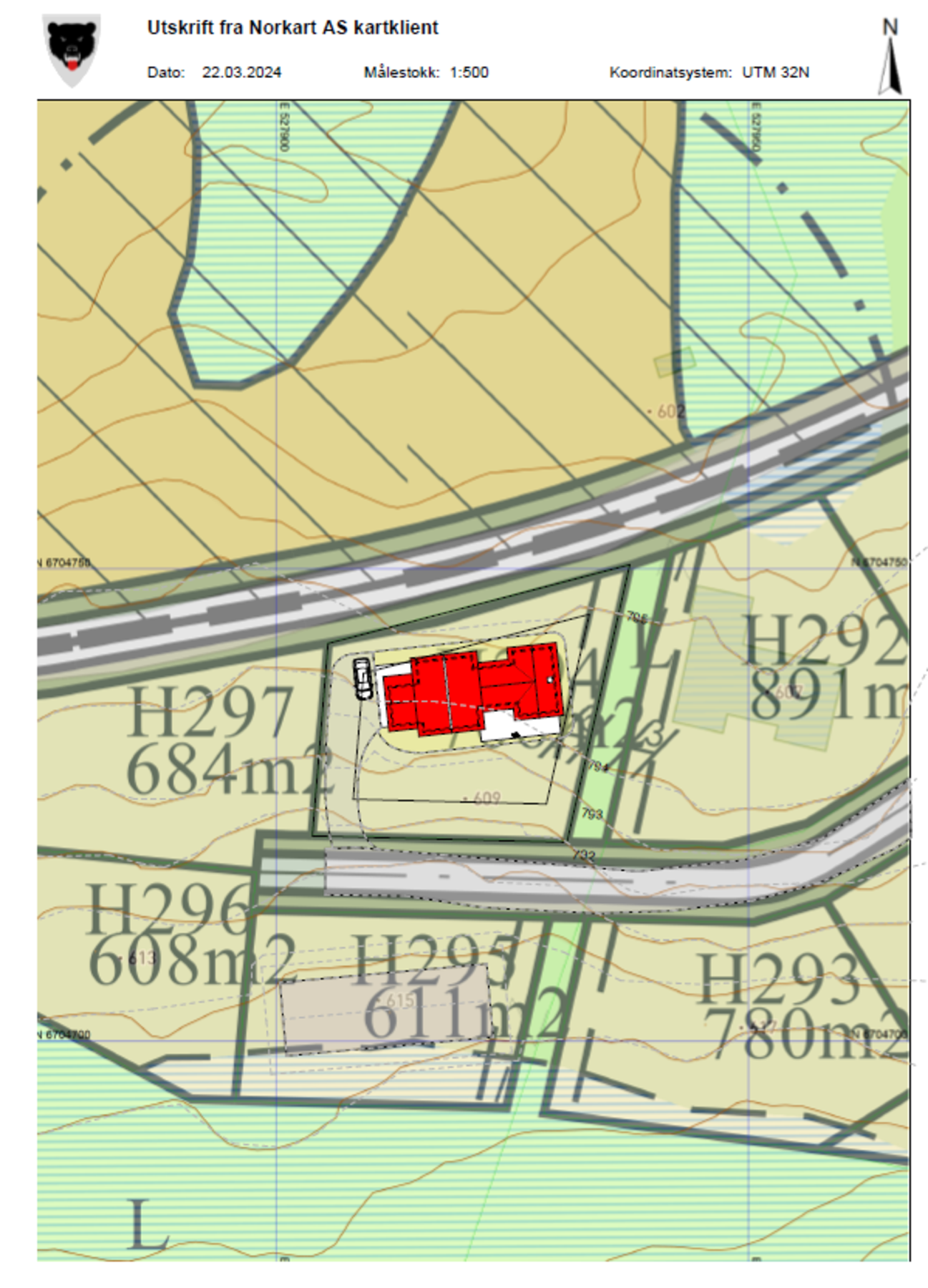 Situasjonsplan tomt Galleribilde