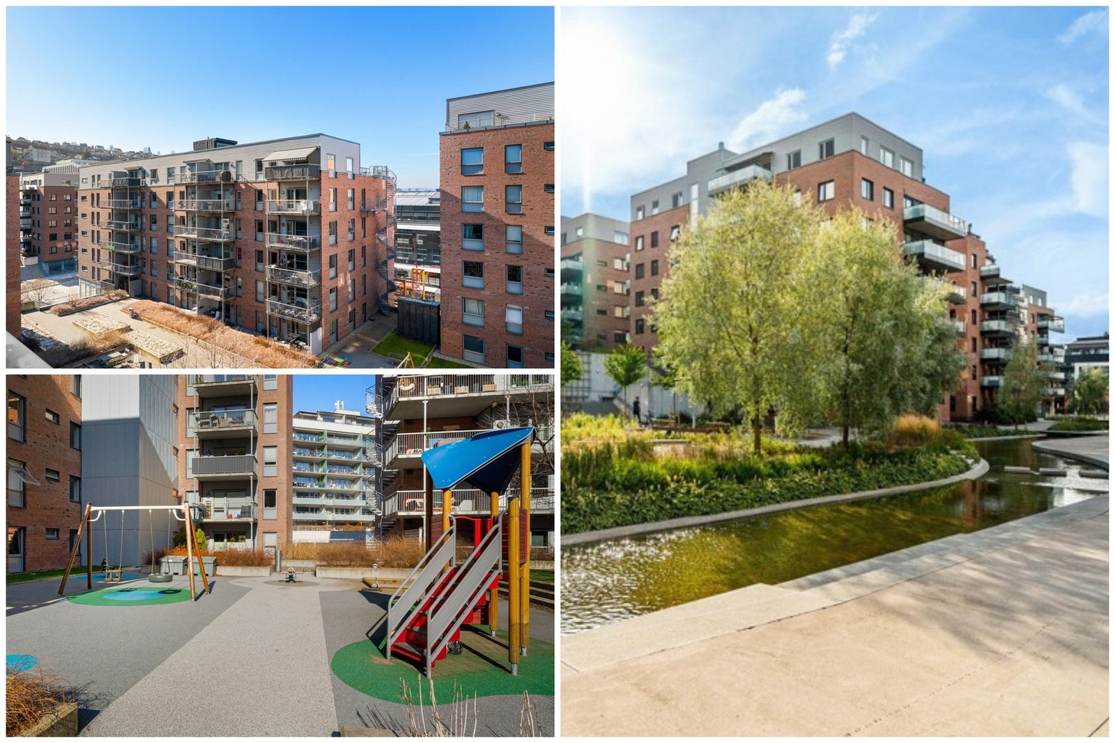 Nabolaget byr på lekeplass, sittegrupper, grøntarealer og beplantning. Galleribilde