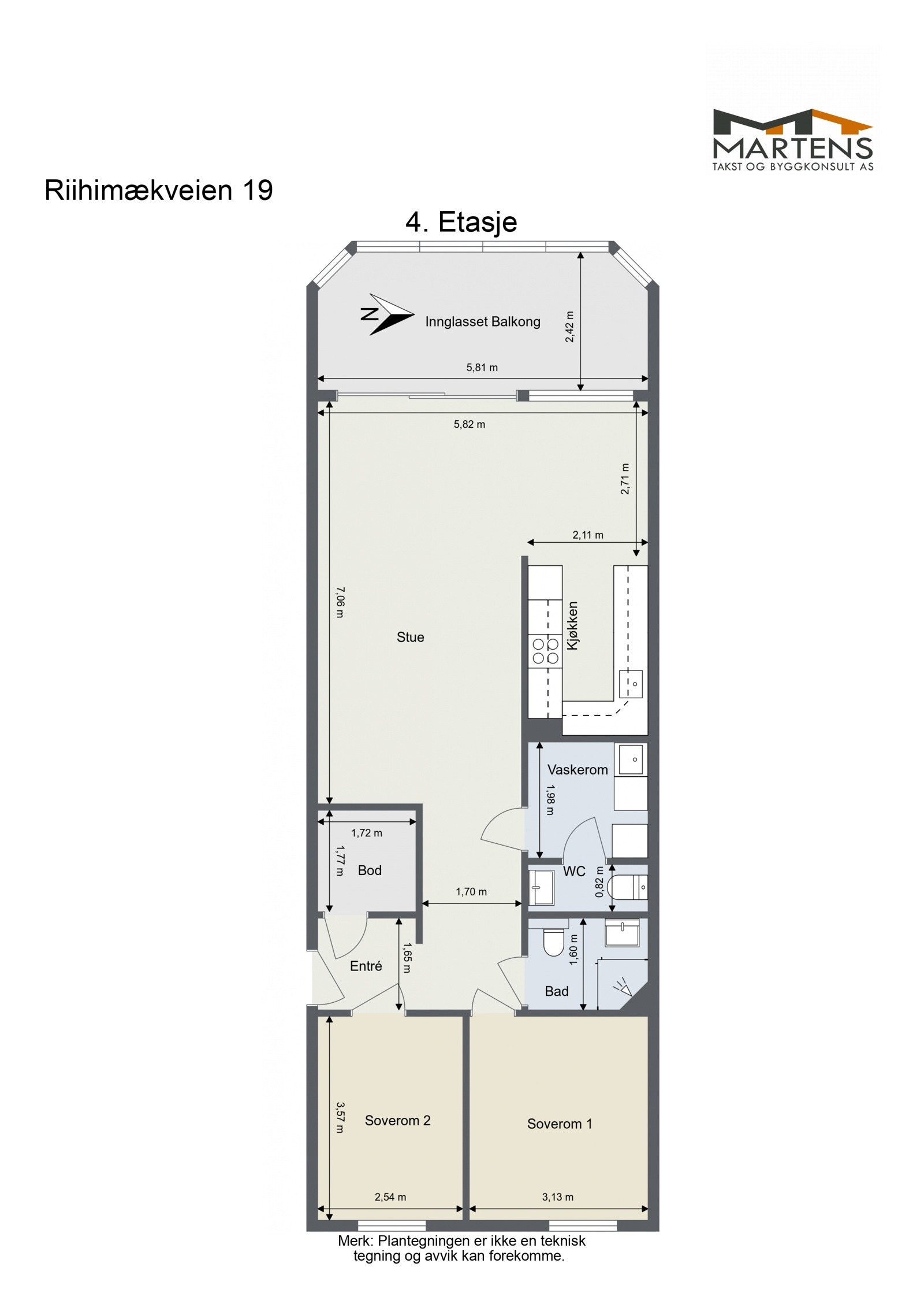 Leilighetens plantegning. Galleribilde