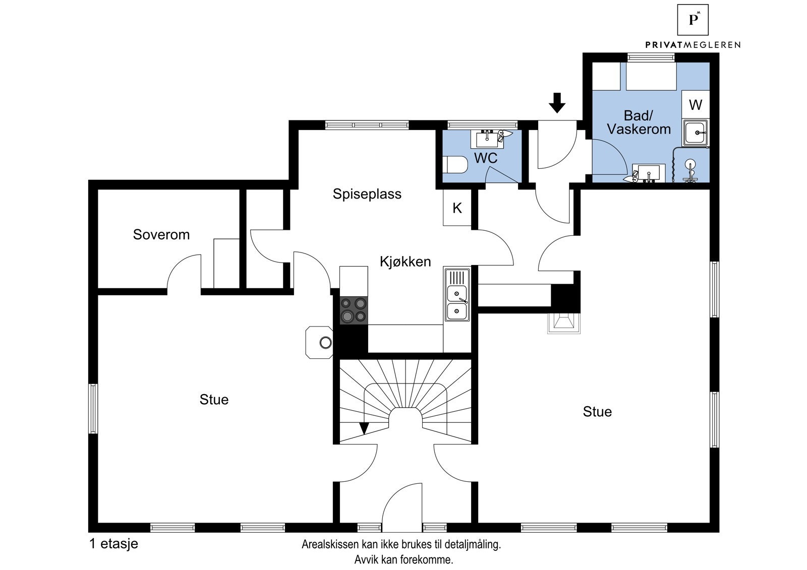 Plantegning 1. etasje Galleribilde