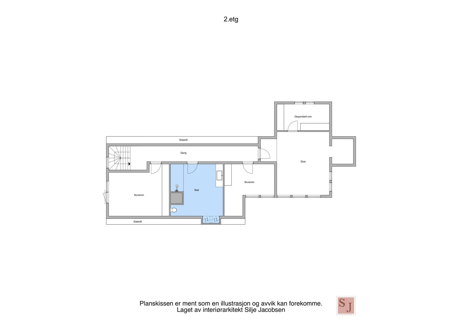Plantegning 2. etasje Galleribilde