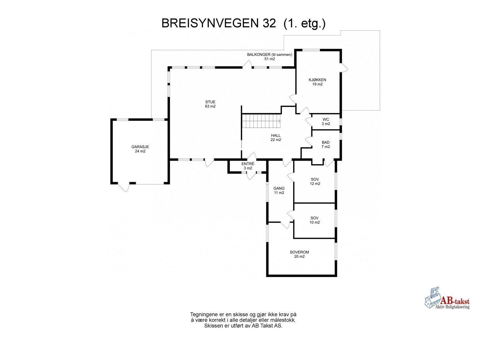 Plantegning 1. etasje Galleribilde