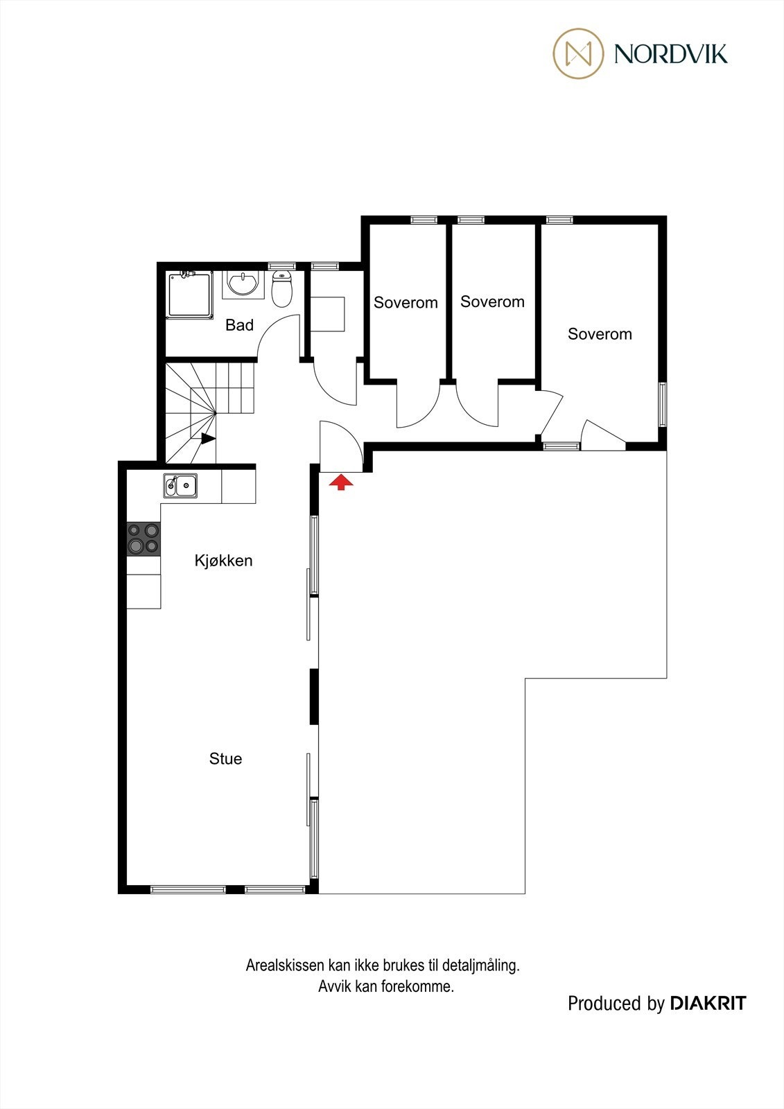 Plantegning 1. etasje Galleribilde