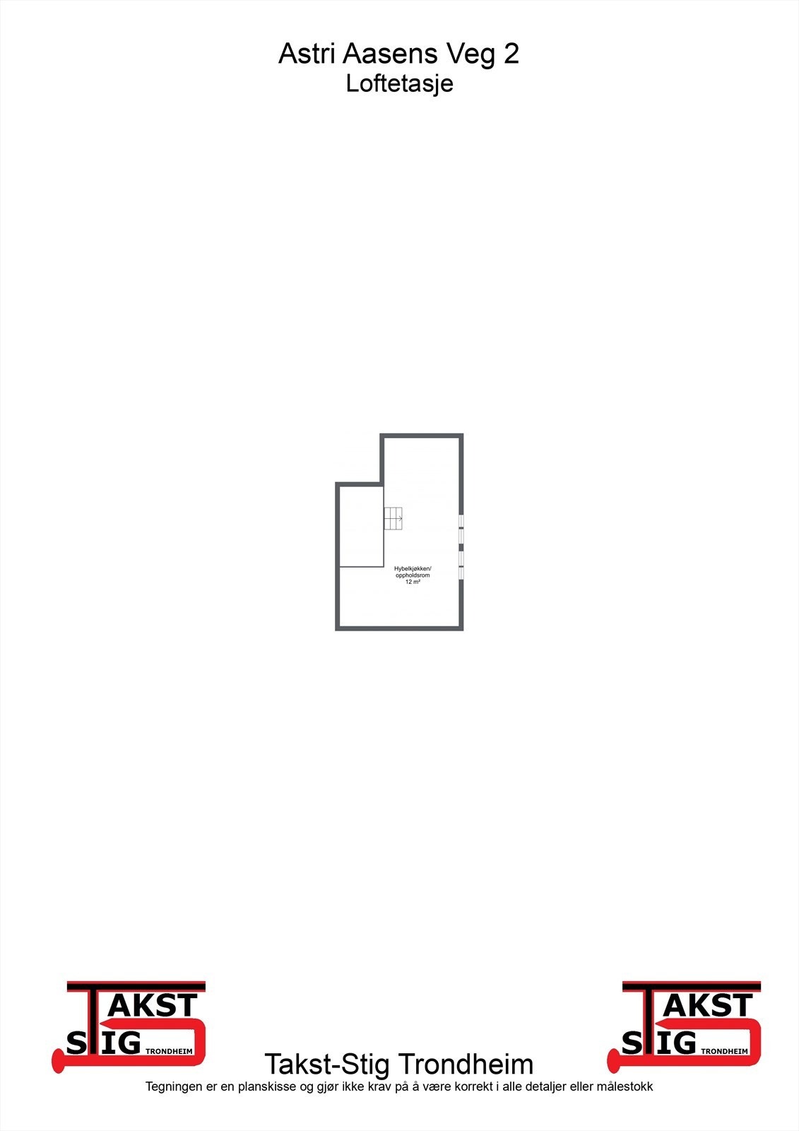 Plantegning - Loftsetasje. Galleribilde