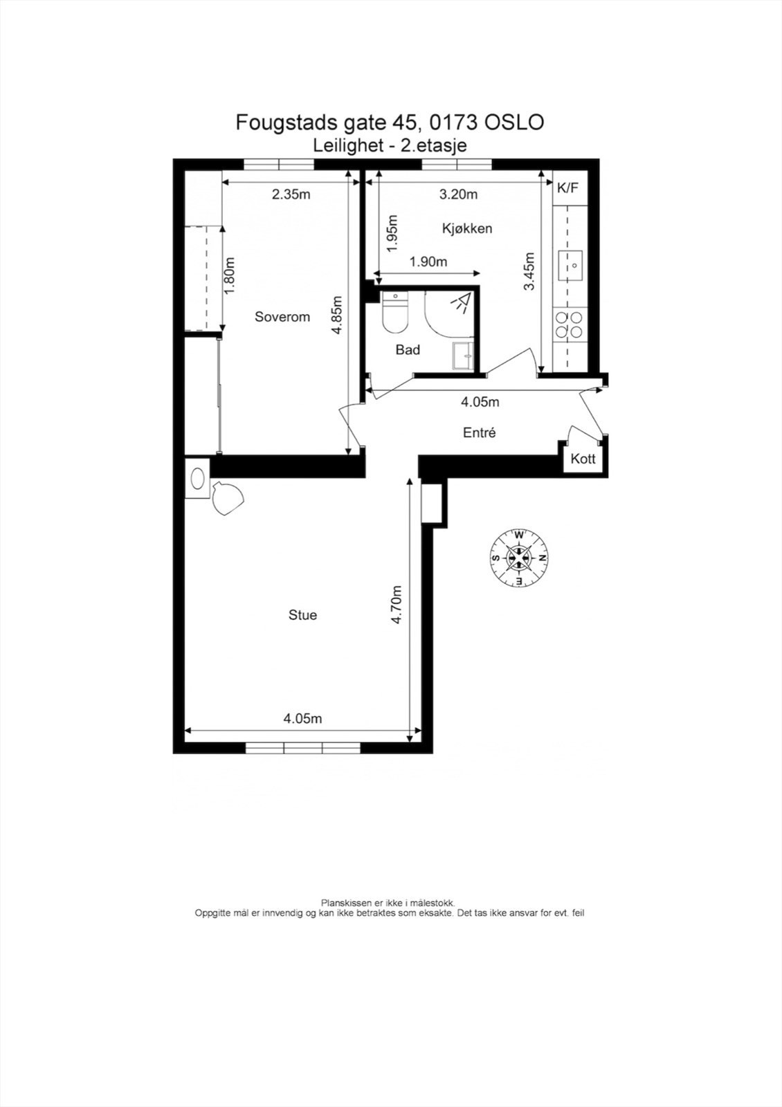 Plantegning. Planskissen kan ikke betraktes med eksakte mål Galleribilde