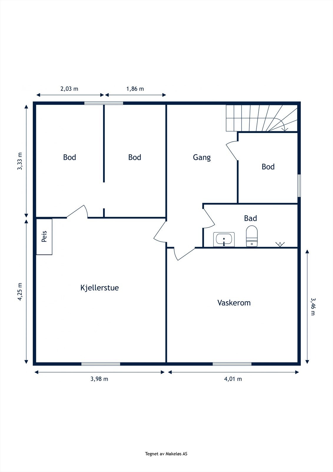 Plantegning kjeller. Galleribilde