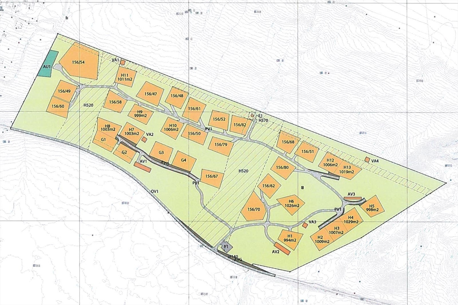 Plankart Sandbekken Hyttegrend Galleribilde