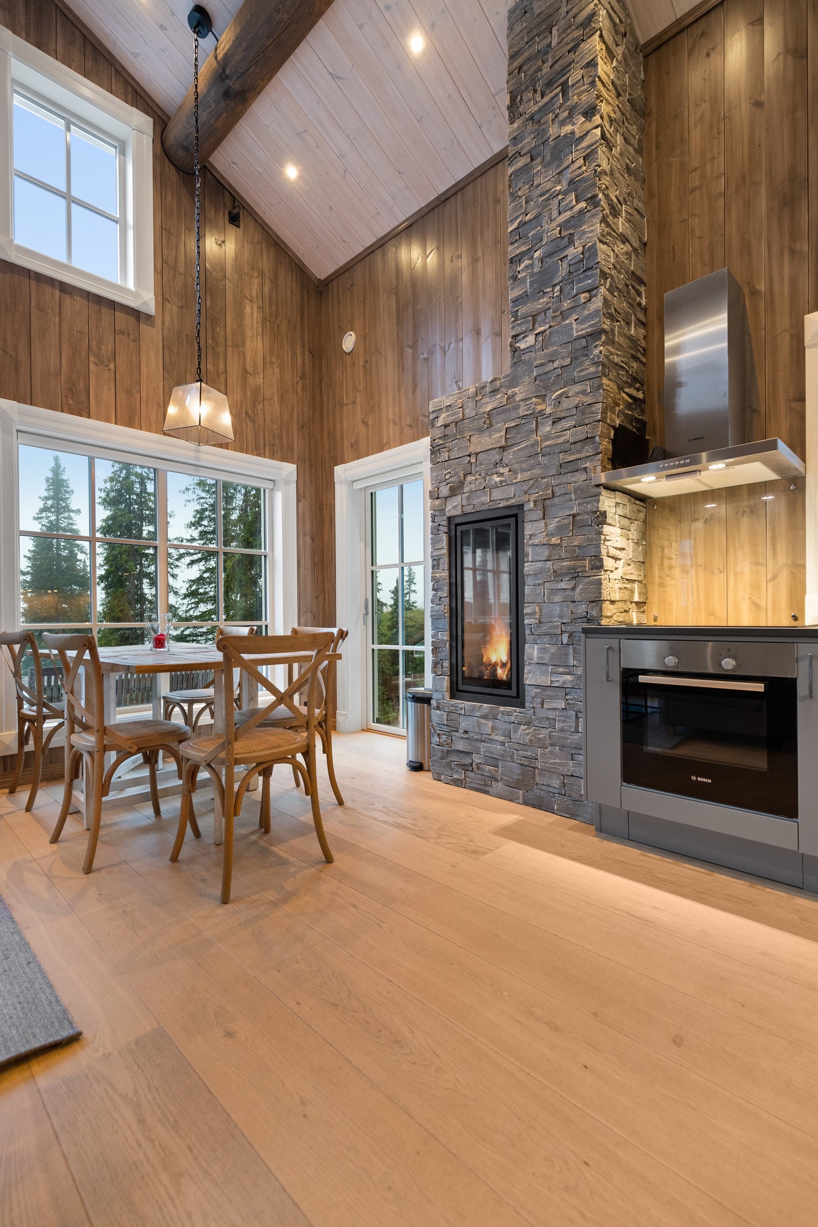 Annekset har også en flott natursteinforblendet peis. Galleribilde