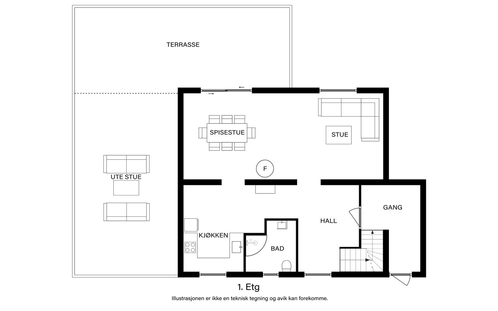 Plantegning 1 etasje. Galleribilde