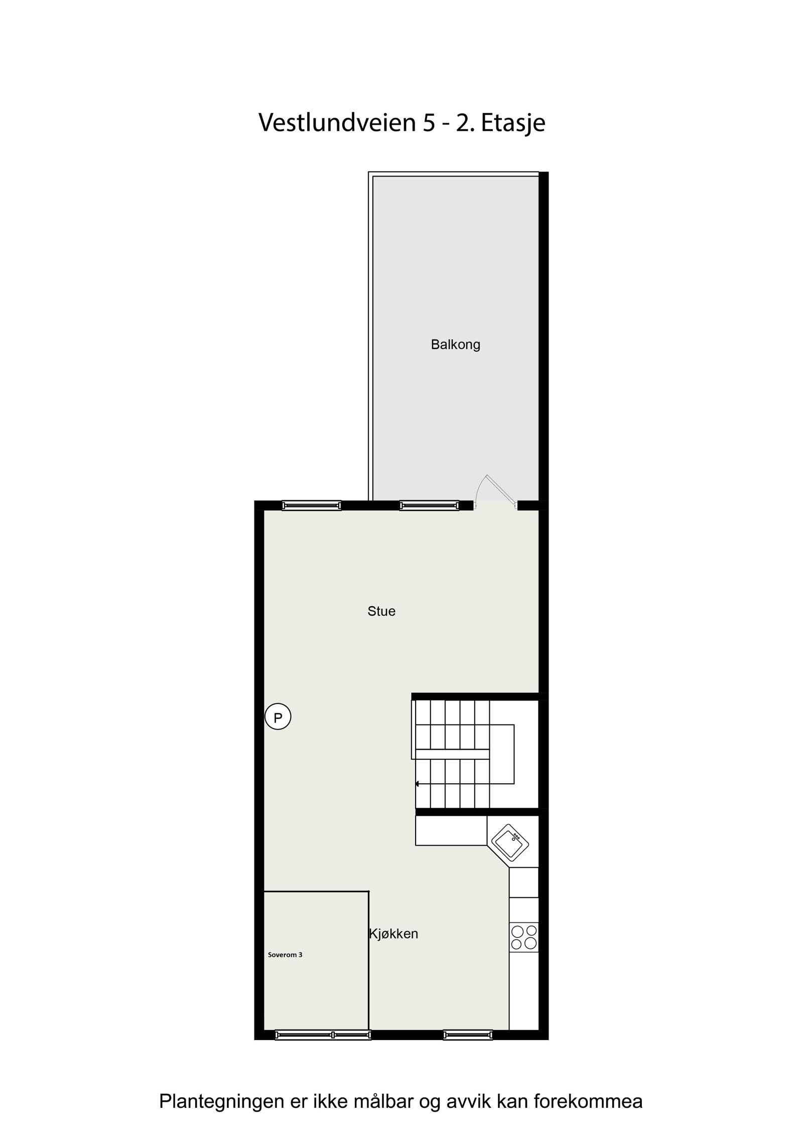 Alternativ planløsning med tre soverom Galleribilde