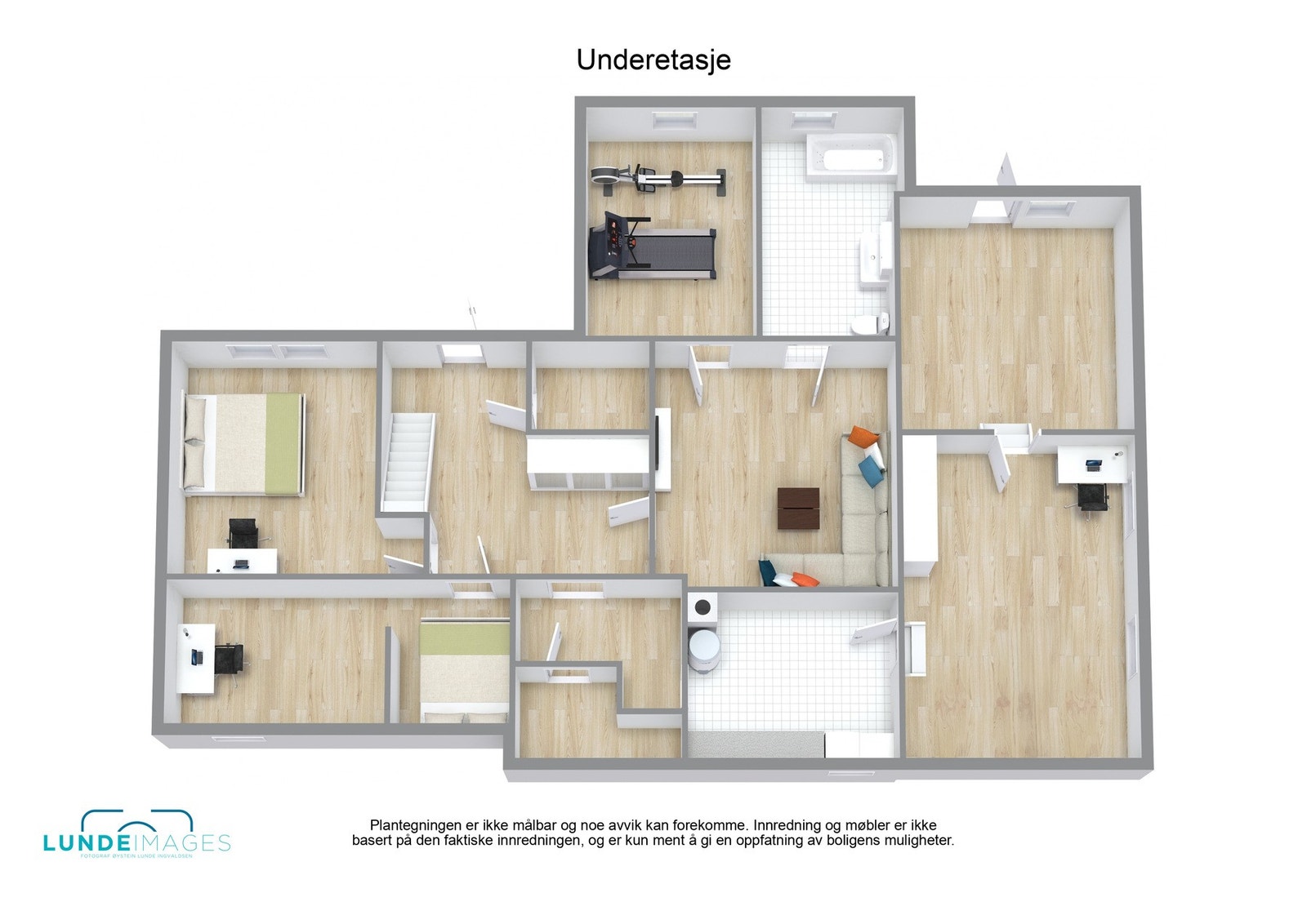 Plantegning U. etasje 3D - ikke målbar Galleribilde