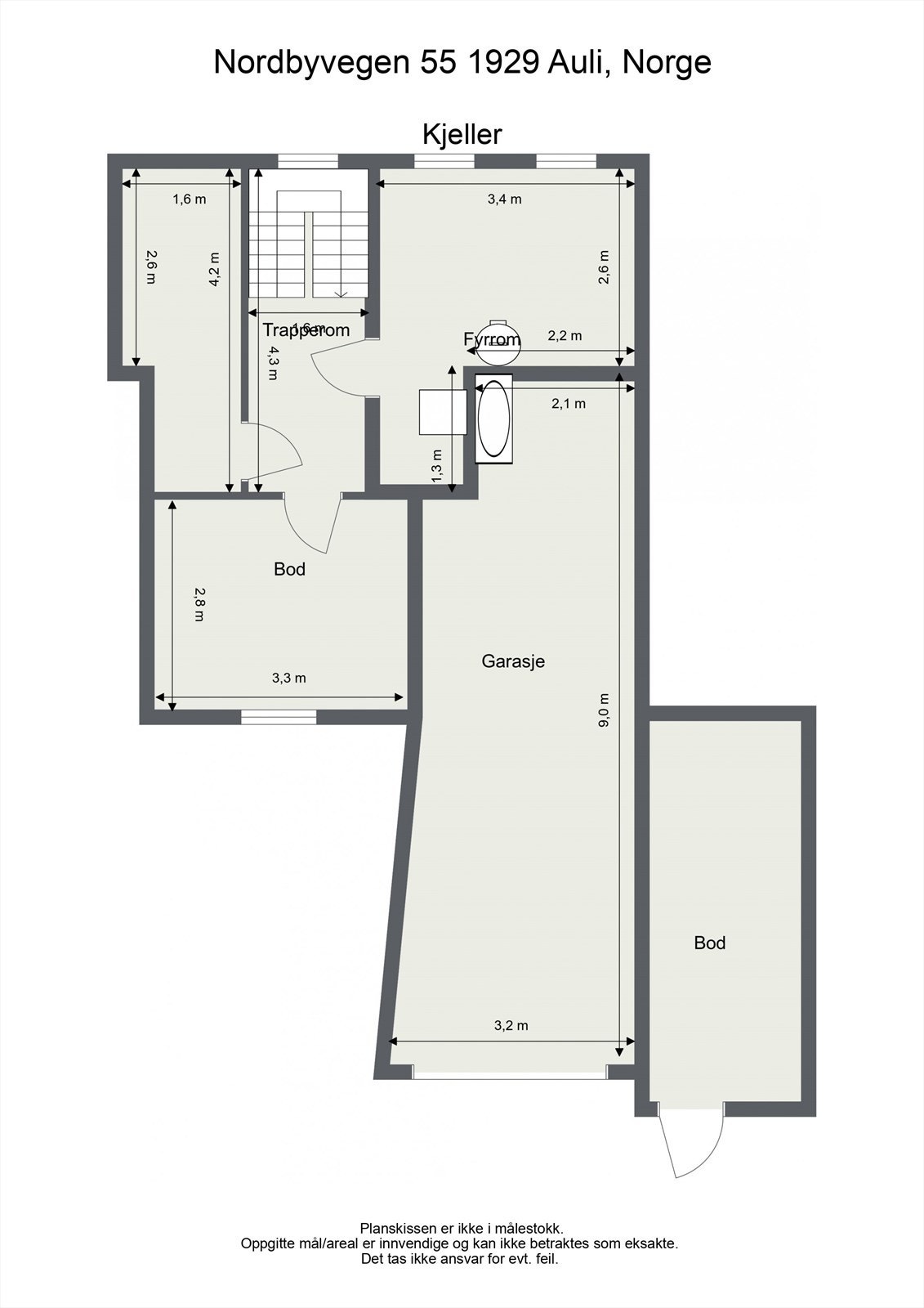 Plantegning kjeller. Galleribilde
