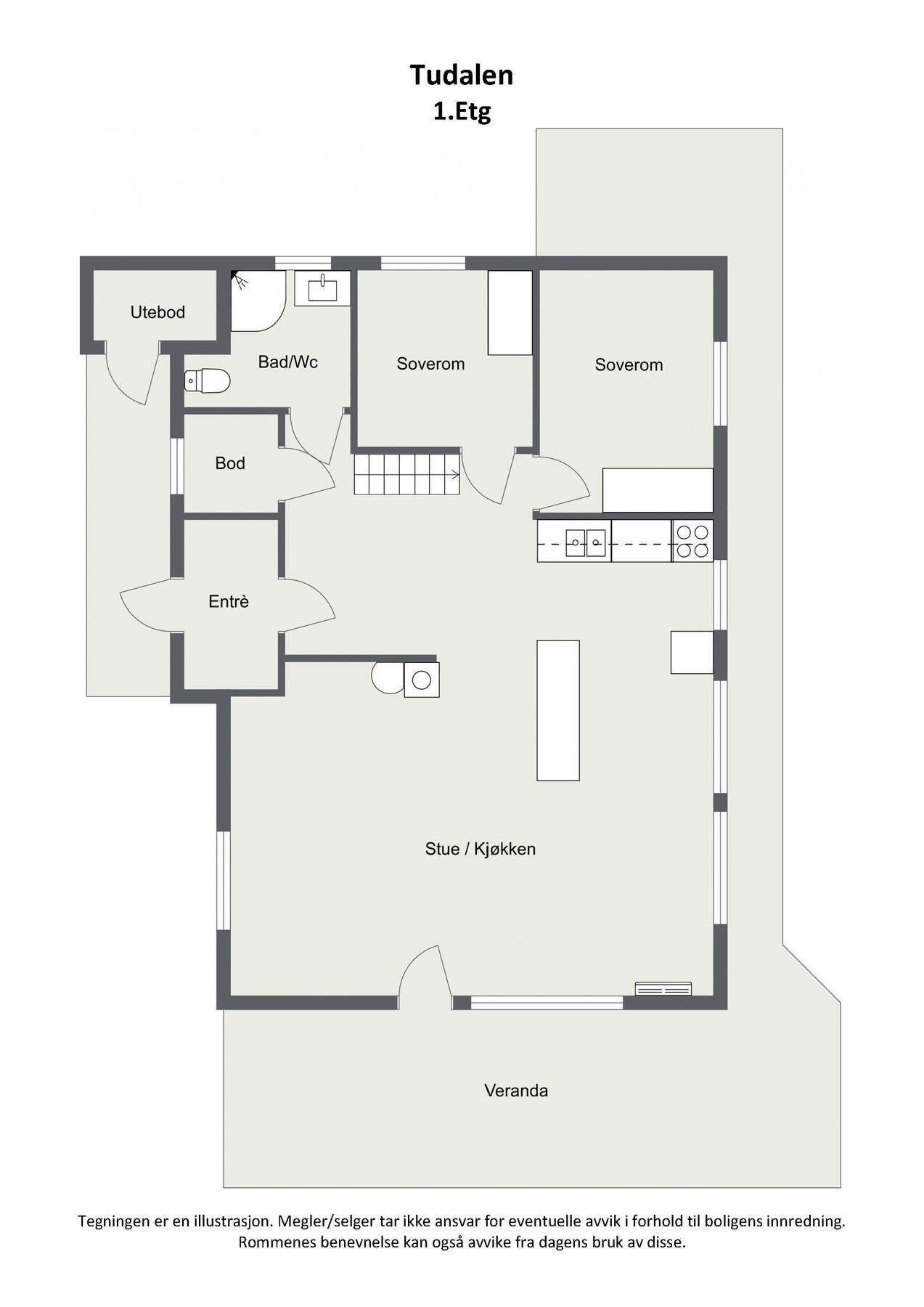 Plantegning 2D - 1.Etasje Galleribilde