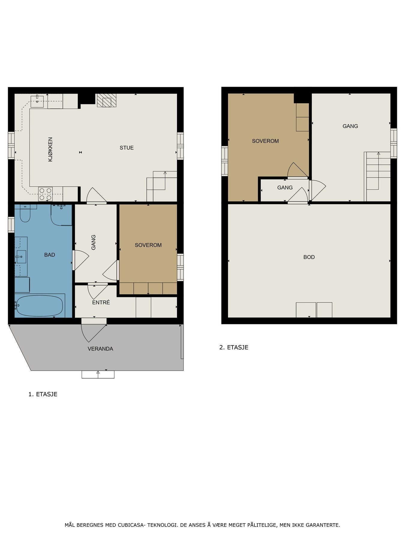 Planskisse begge etasjer. Galleribilde