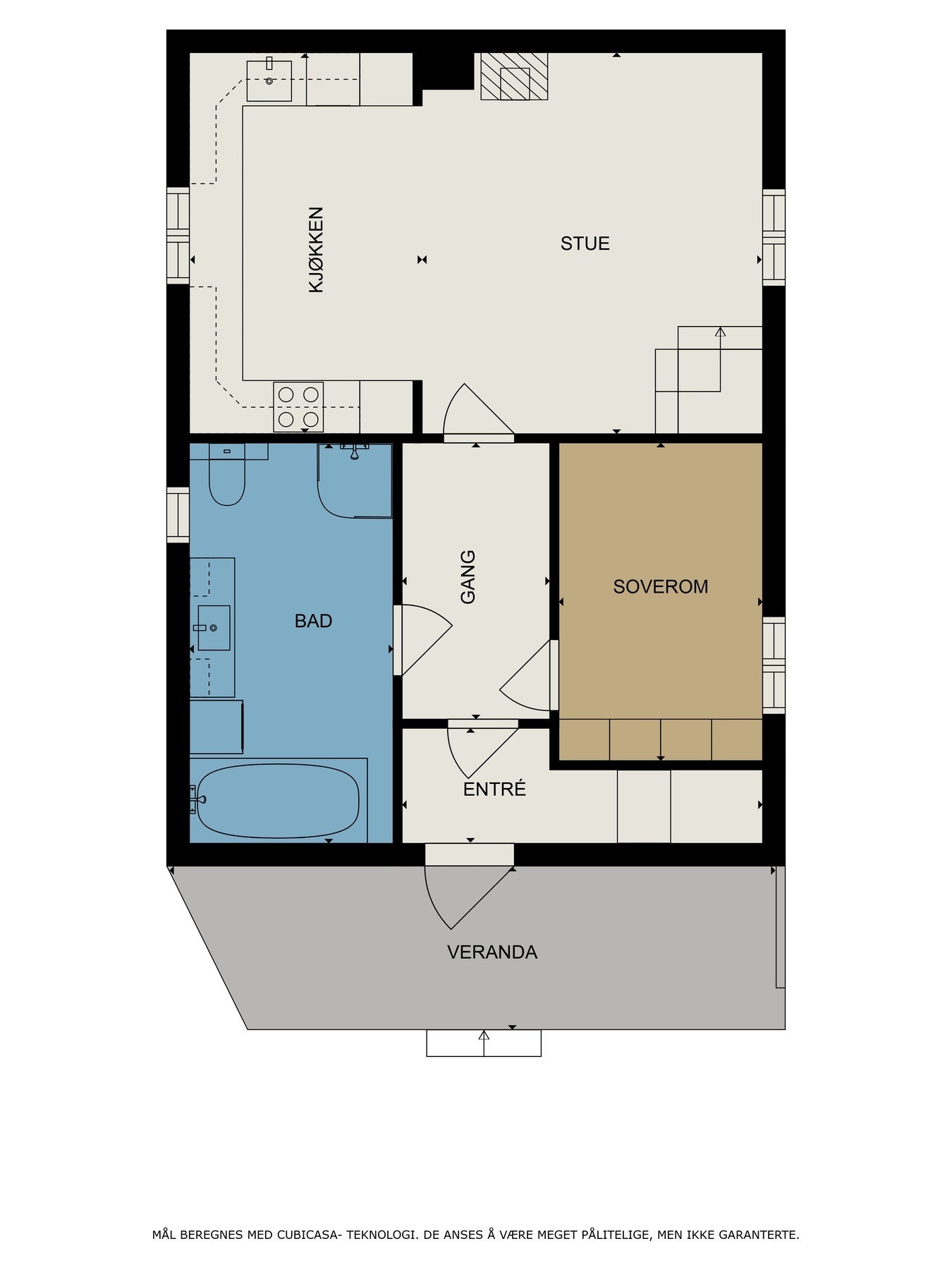 Planskisse 1. etasje. Praktisk planløsning hvor du får alt på ett plan. Galleribilde