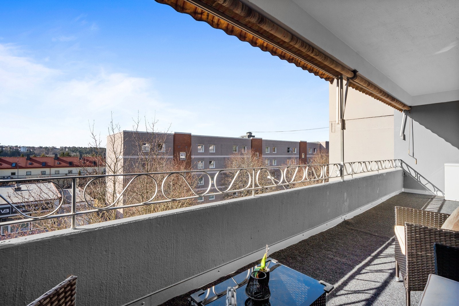 Balkongen er oppgradert i 2023 i regi av borettslaget. Galleribilde