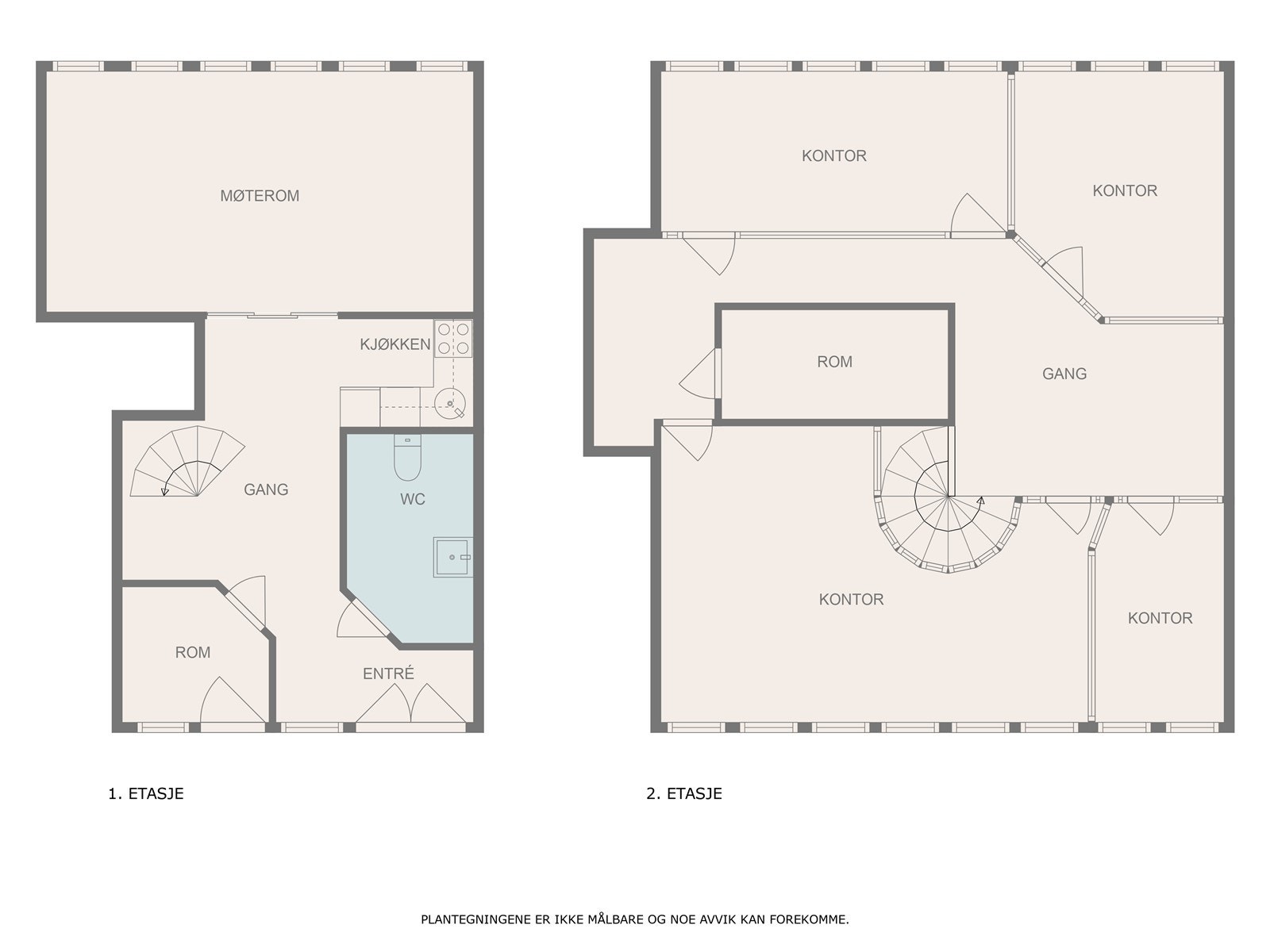 Plantegning begge etasjer. Galleribilde
