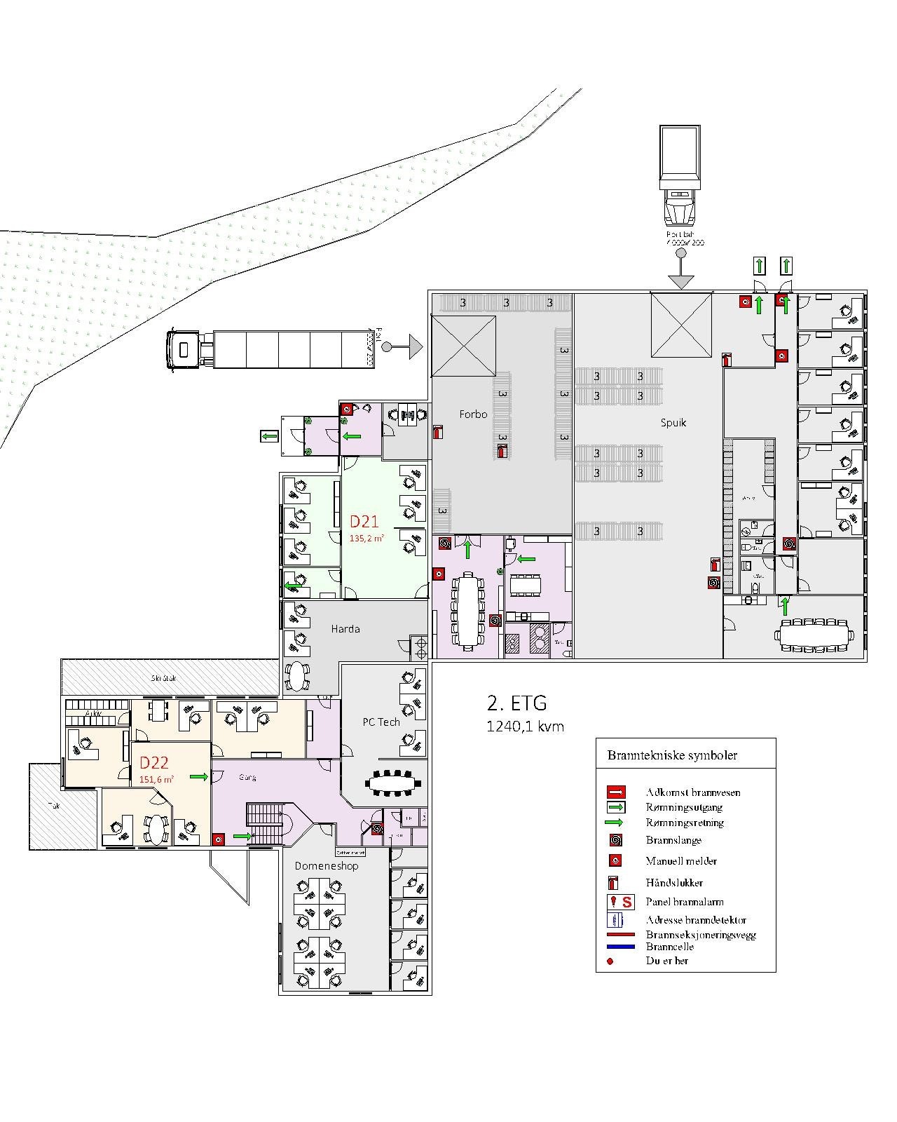 L7 2. etg. Fargede områder er ledige (lilla er fellesareal) Galleribilde