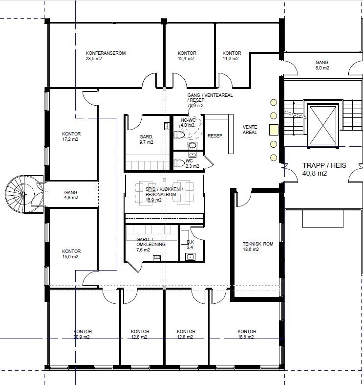 Dagens planløsning. Kan tilpasses ved behov Galleribilde