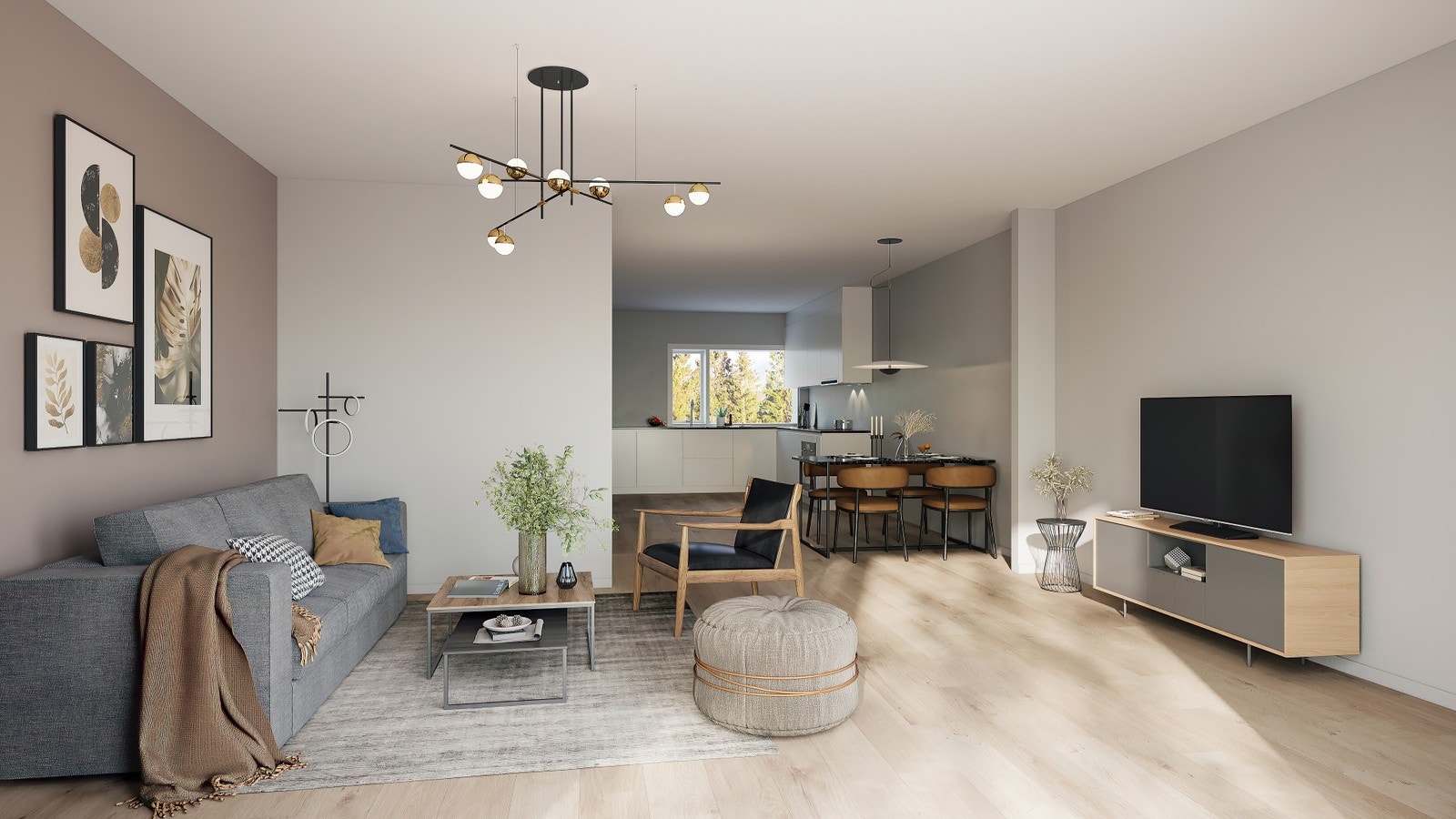 Stue kjøkken Alt 1. Galleribilde