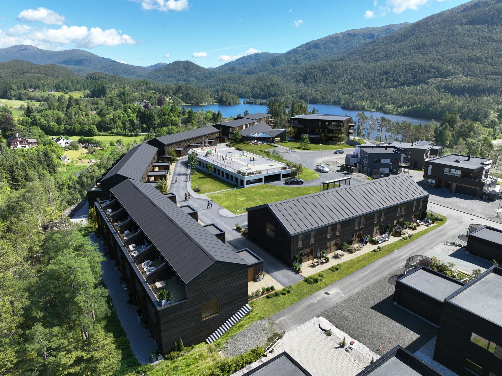 Oversiktsbilde med illustrert Rekkehus 1 Galleribilde