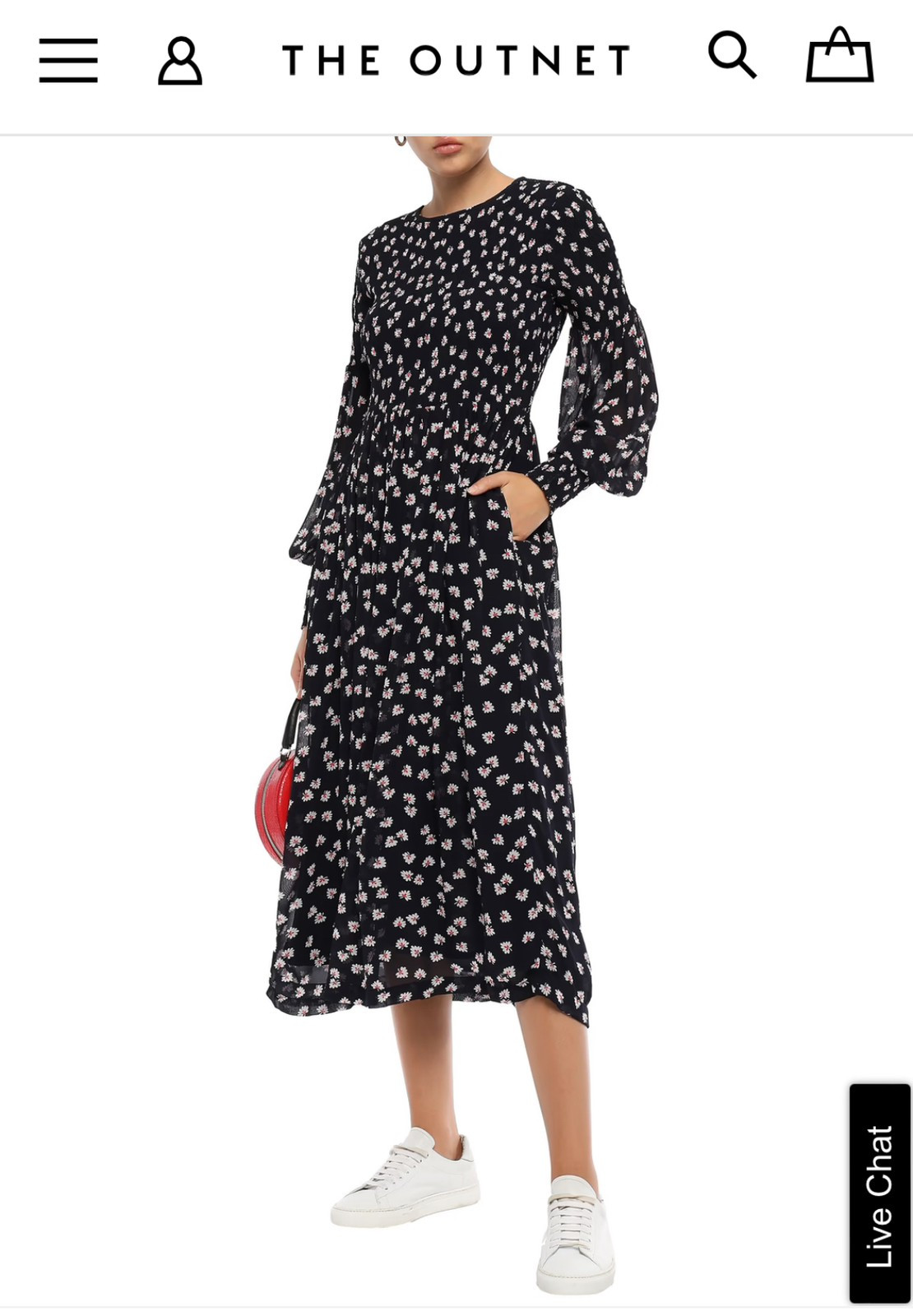Ganni Rometty shirred floral print georgette dress FINN torget