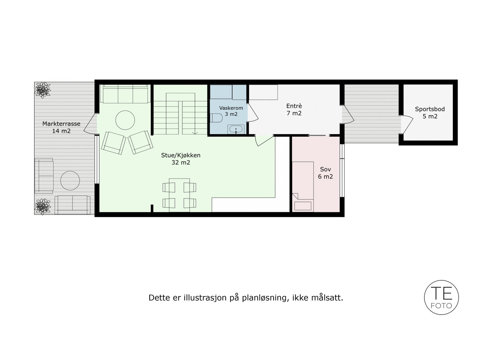 1. etasje Alternatvi 2 med 4 soverom Galleribilde