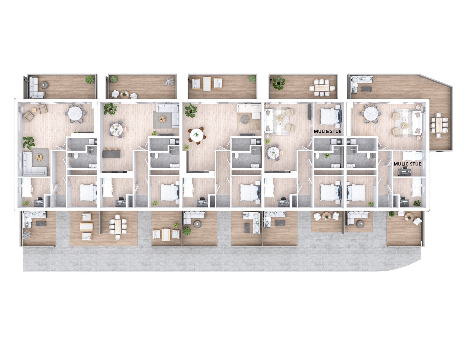 3D plantegning - 1.etg. Galleribilde