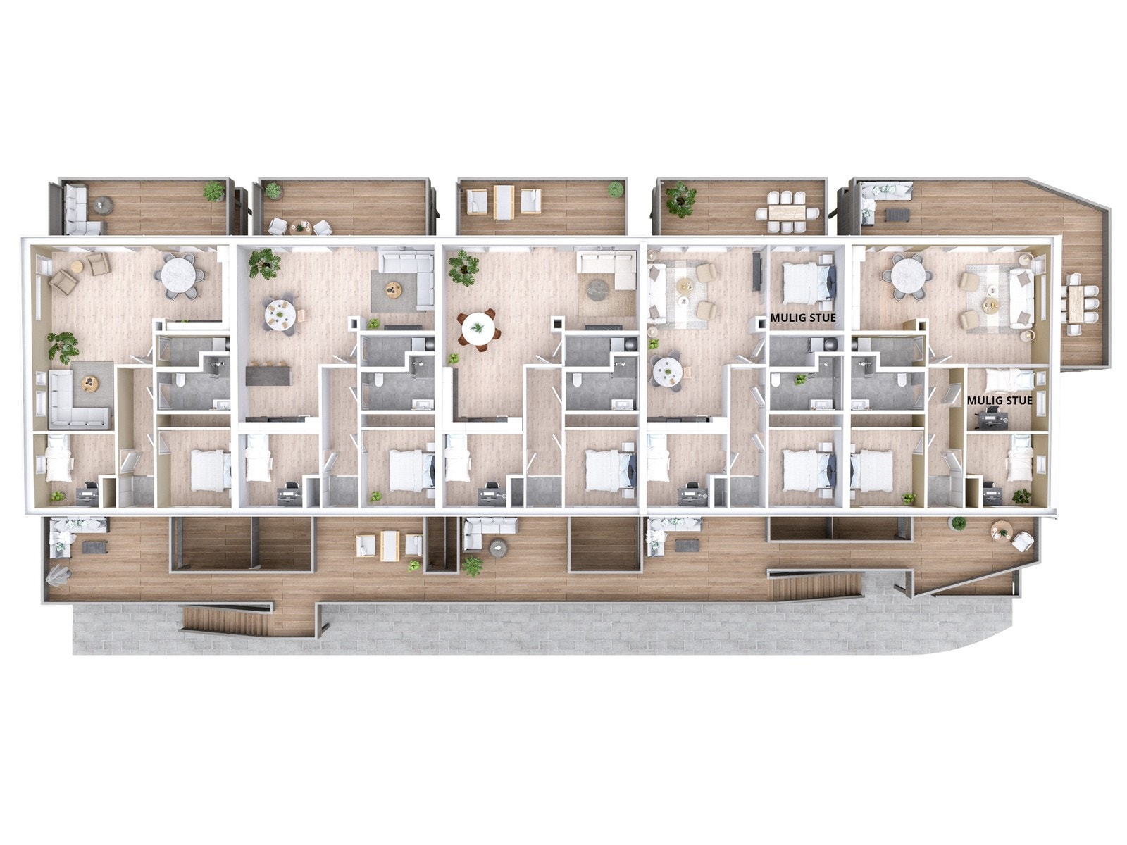 3D plantegning - 2.etg. Galleribilde