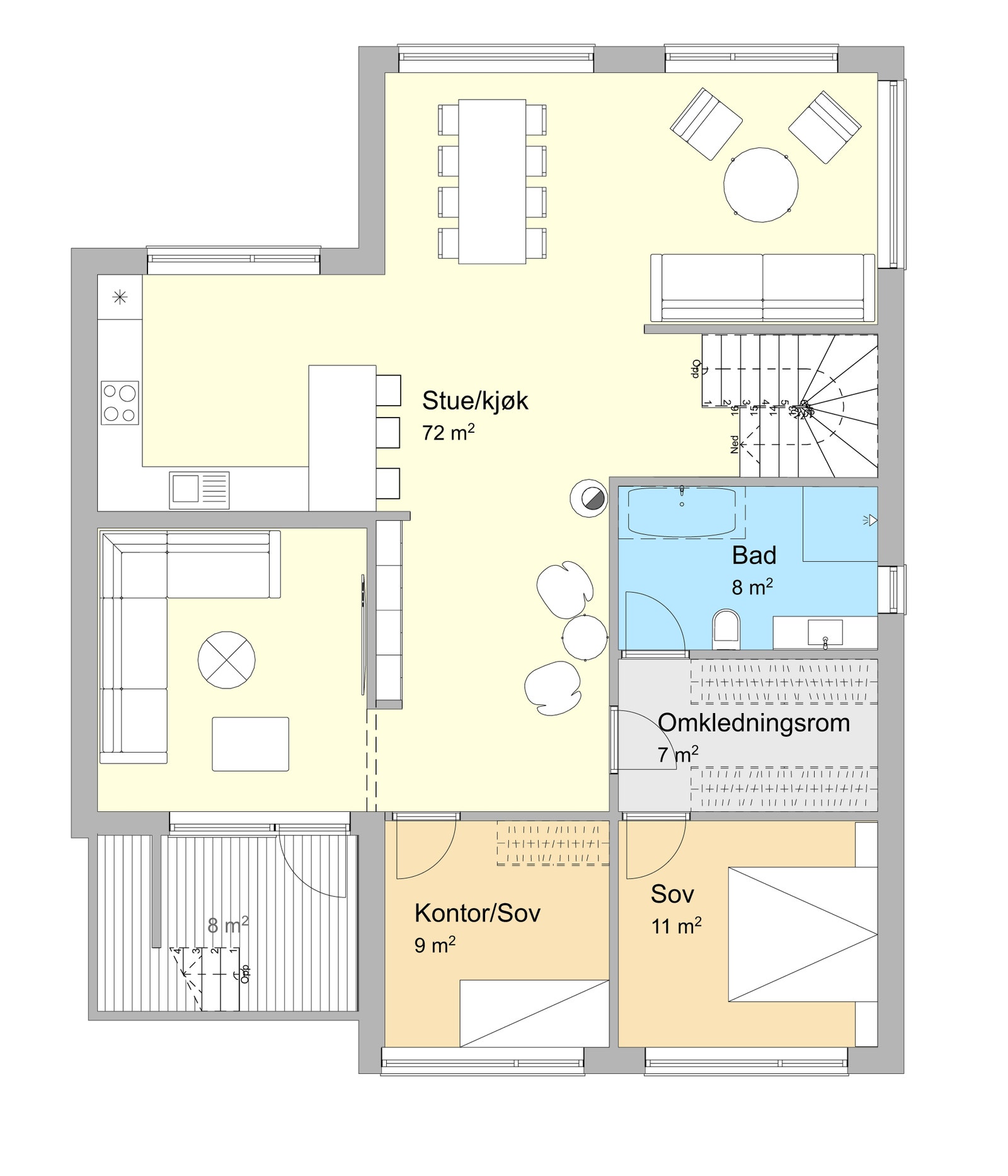 Plantegning 2.etg bolig b og c Galleribilde