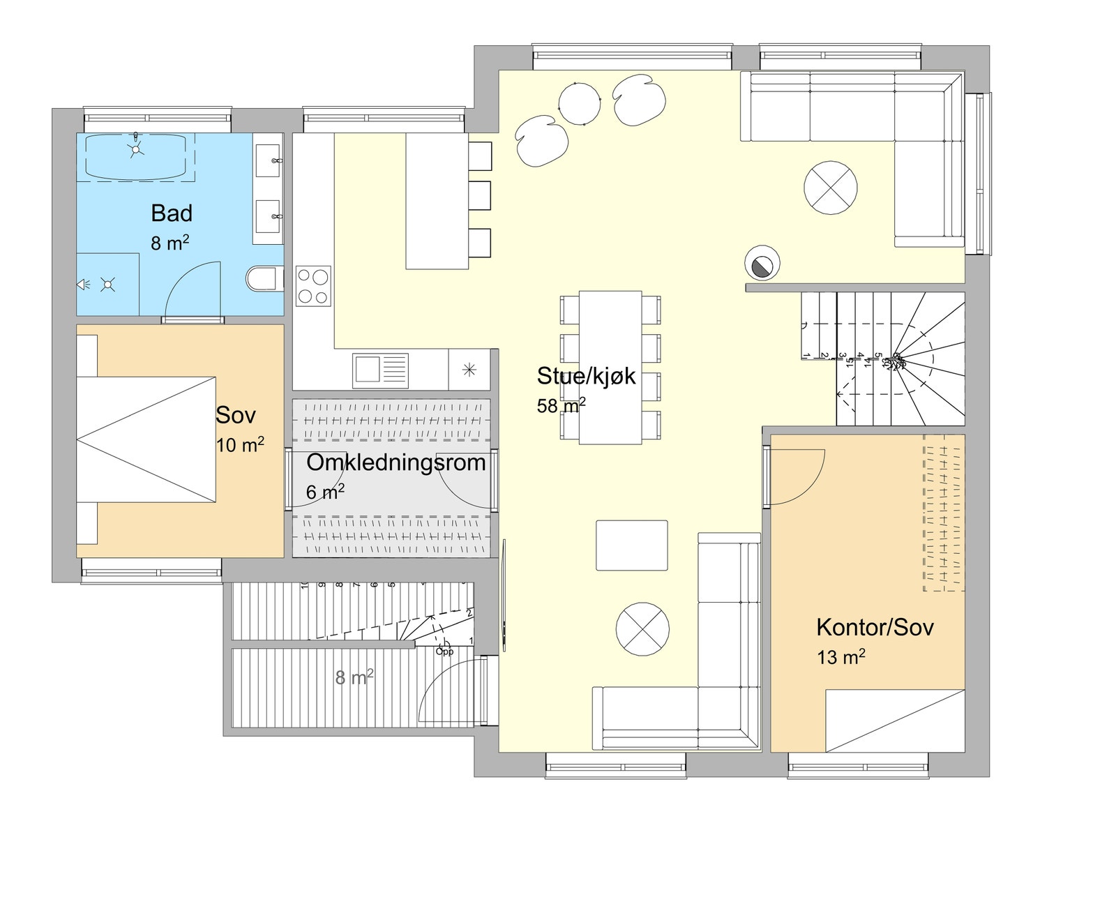 Plantegning 2.etg bolig a Galleribilde