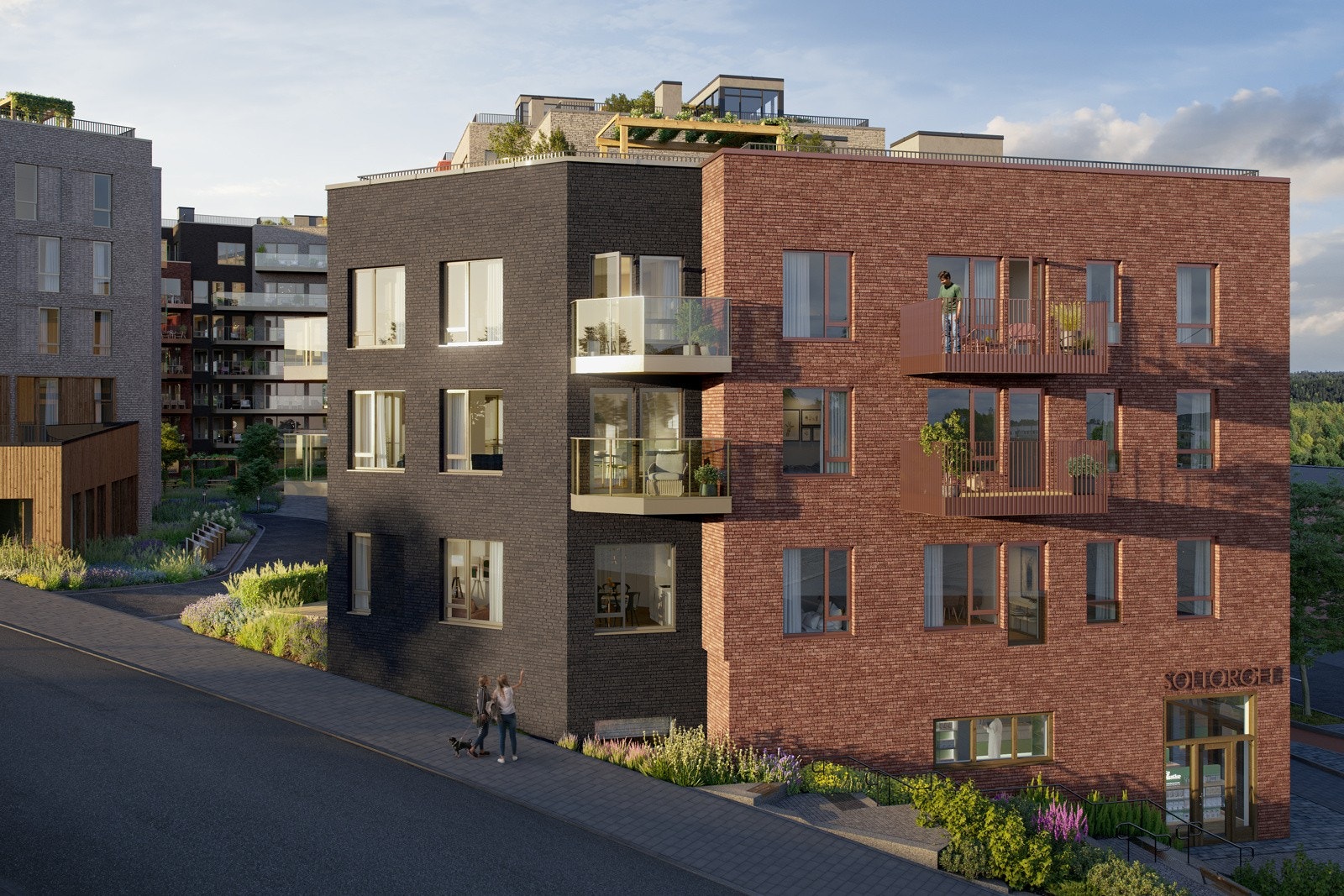 Hjørnet av Frysjatunet borettslag mot syd Galleribilde