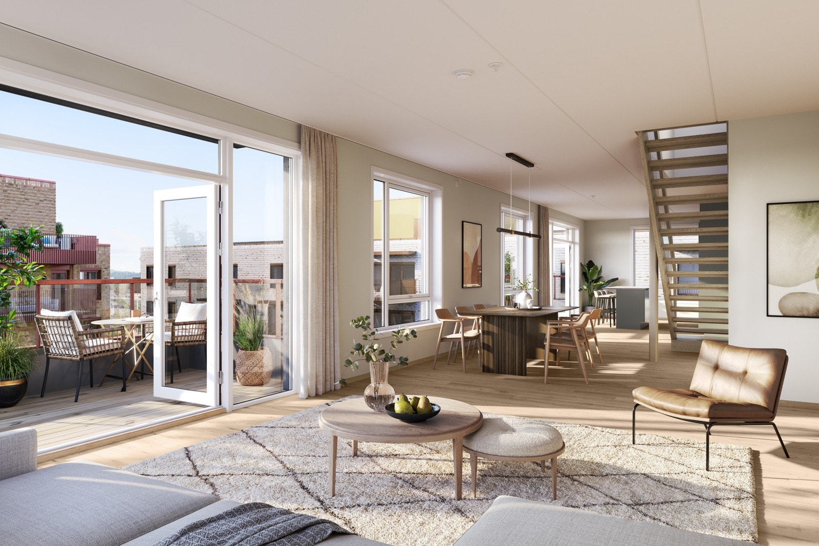 Illustrasjon av leilighet G5020 - en fantastisk flott toppleilighet med privat takterrasse. Bildet er kun ment som illustrasjon. Galleribilde